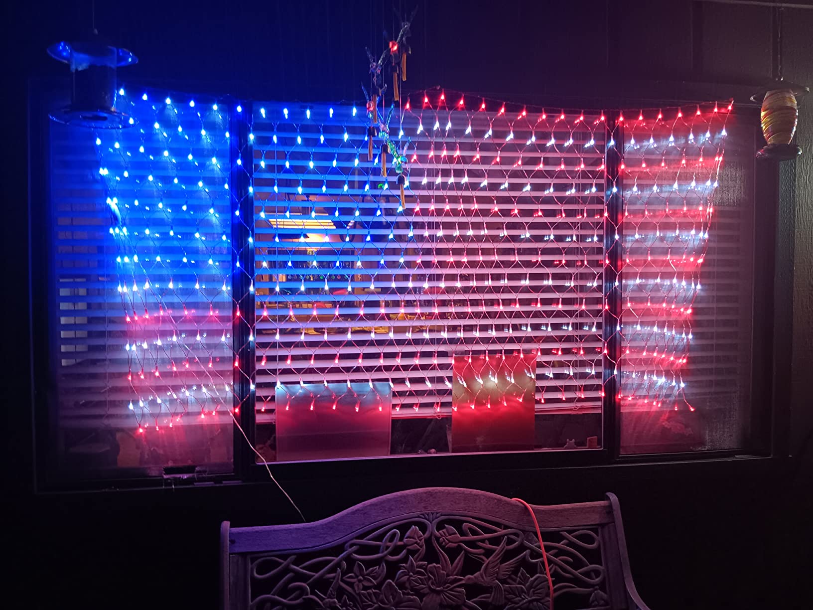 YULIANG LED American Flag Lights, 6.5ft*3.2ft Waterproof Led Flag Net Light Outdoor for 4th of July Decorations, Independence Day, Memorial Day, Festival, Garden, Outdoor Christmas Decoration customer photo 1