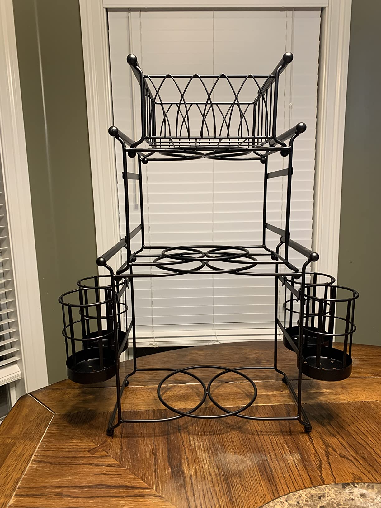 Sorbus Buffet Caddy, 7-Piece 3-Tier Set, Stackable Design (Black) | Multi-compartment tabletop organization for plates, napkins and utensils; detachable format for kitchens and parties. customer photo 2