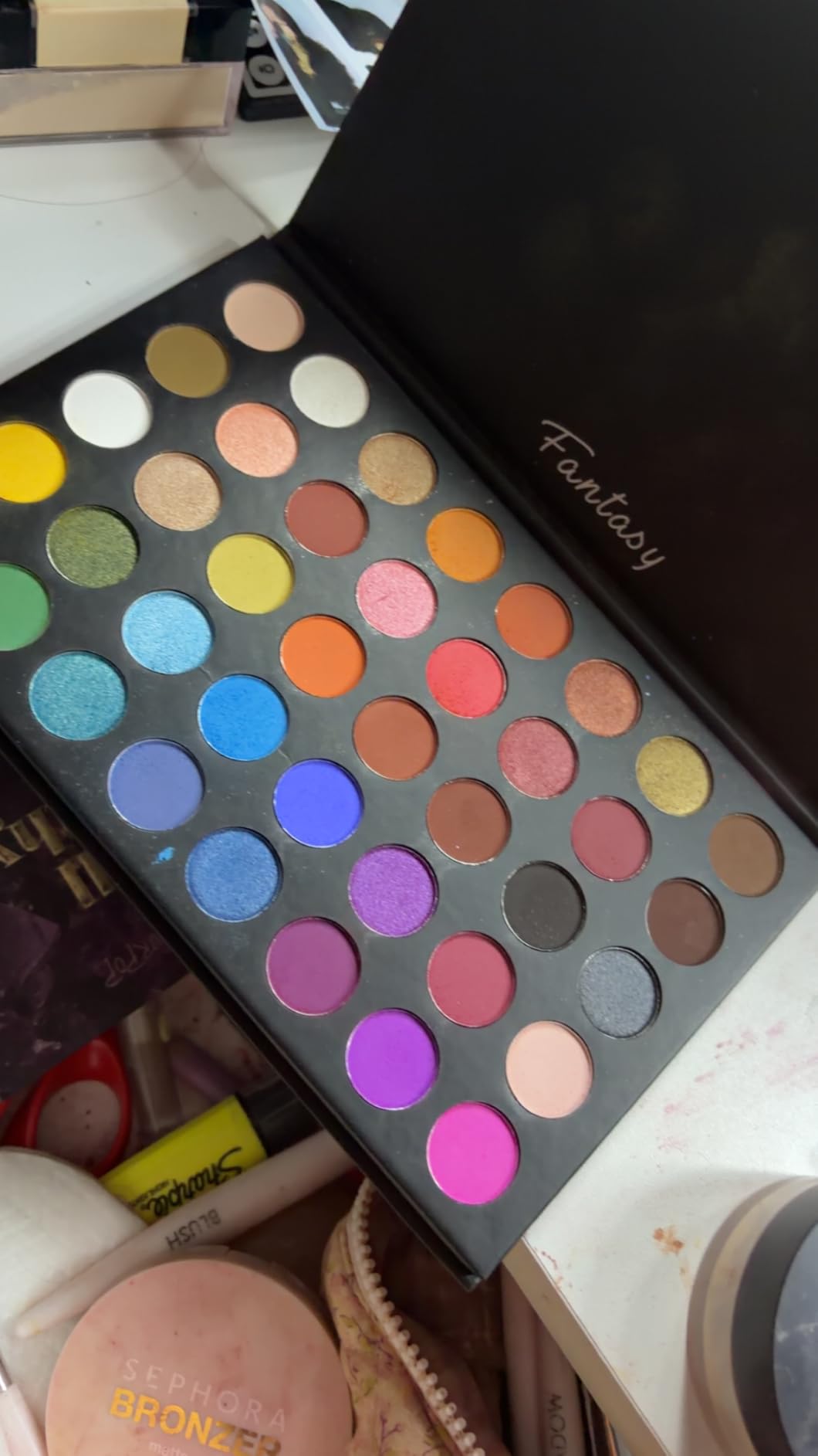 UCANBE Highly Pigmented Eye Makeup Palette, Matte Shimmer Metallic Eyeshadow Pallet Long Lasting Blendable Natural Colors Make Up Eye Shadows Cosmetics Gift Kit customer photo 1