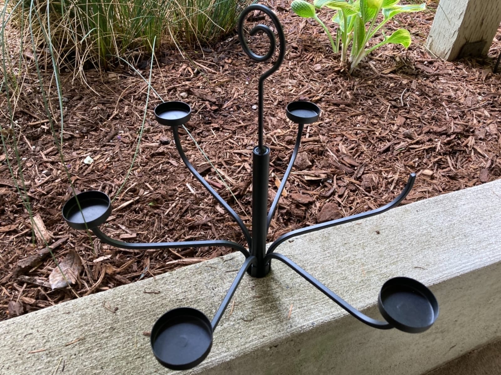 Smtyle Black Outdoor Chandelier for Gazebo Set of 6 Tealight Candle Metal Wall Sconce for Hanging Decoration customer photo 1