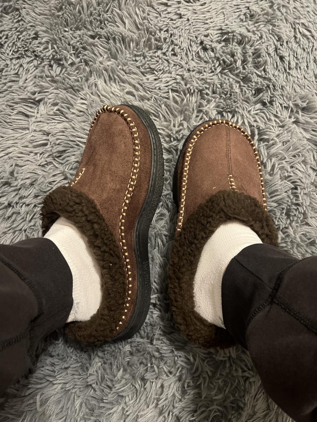 Zigzagger Men's Slip On Moccasin Slippers Indoor Outdoor customer photo 1
