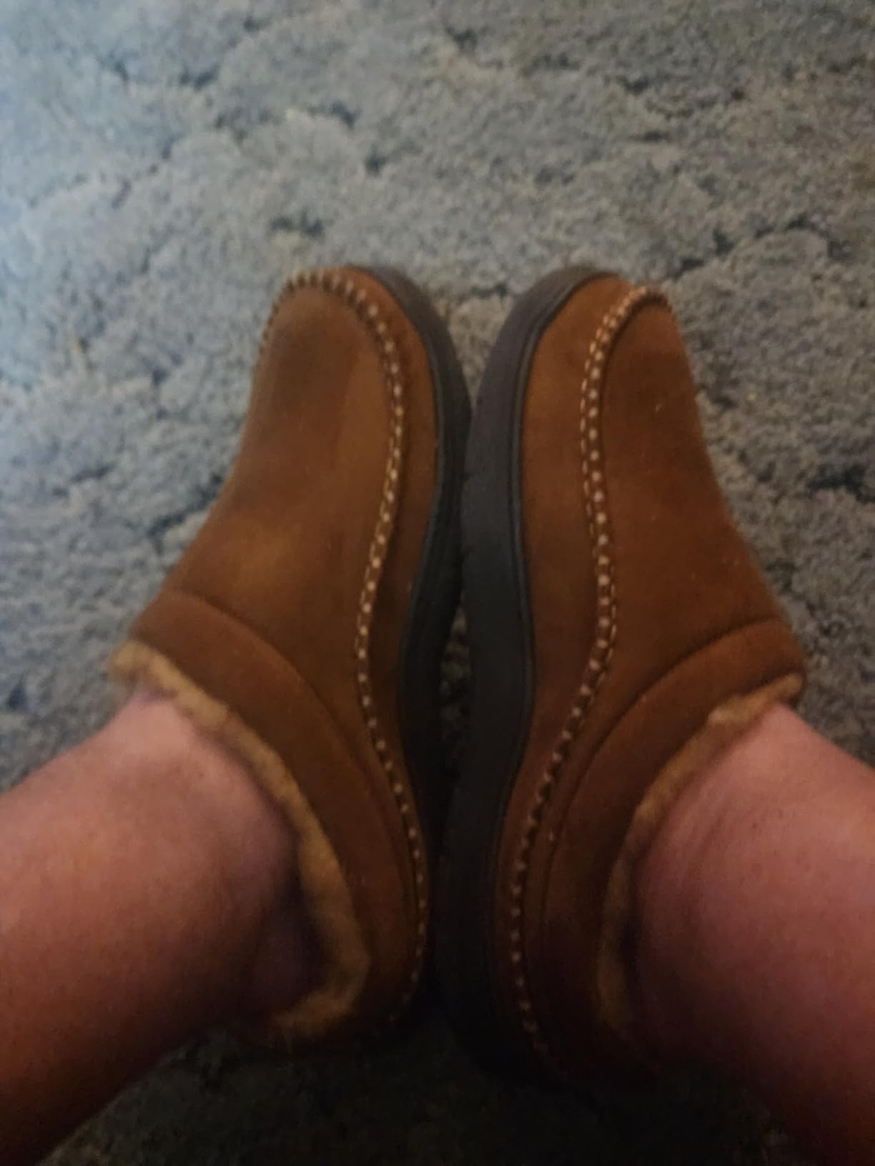 Zigzagger Men's Slip On Moccasin Slippers Indoor Outdoor customer photo 2