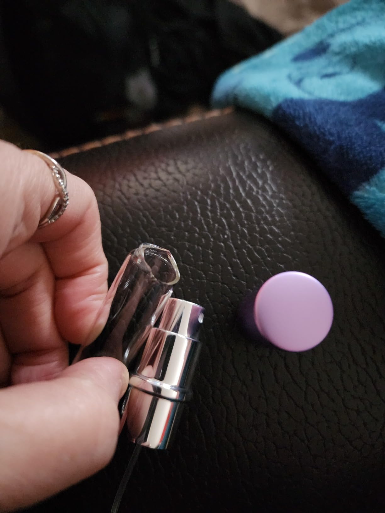 Refillable Travel Perfume Atomizer Bottles, 3 Pcs 6ml, Mini Portable Spray Bottles for Perfume Aftershave, Empty Travel Bottles with Funnel (Pink, Silver, Purple) customer photo 2