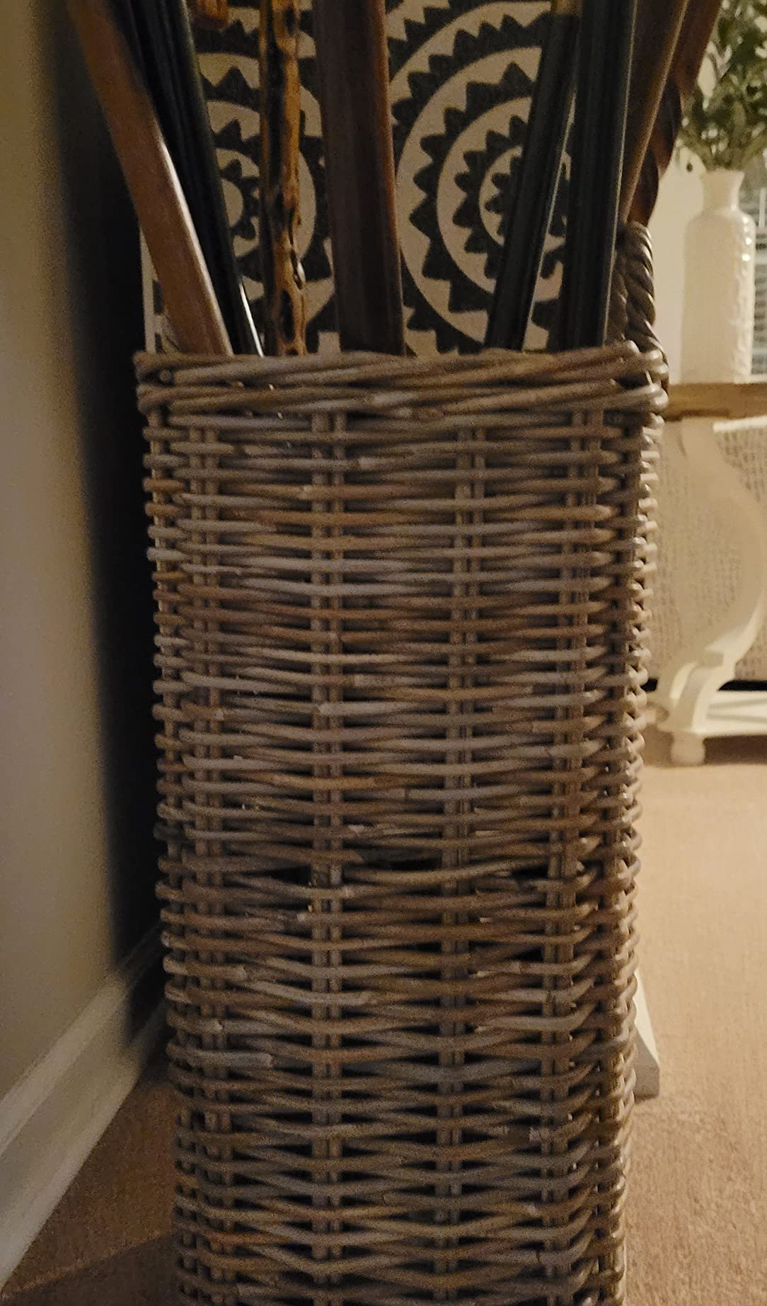 KOUBOO Kobo Square Umbrella Stand with Metal Water Catch, Gray Storage Basket Grey customer photo 2