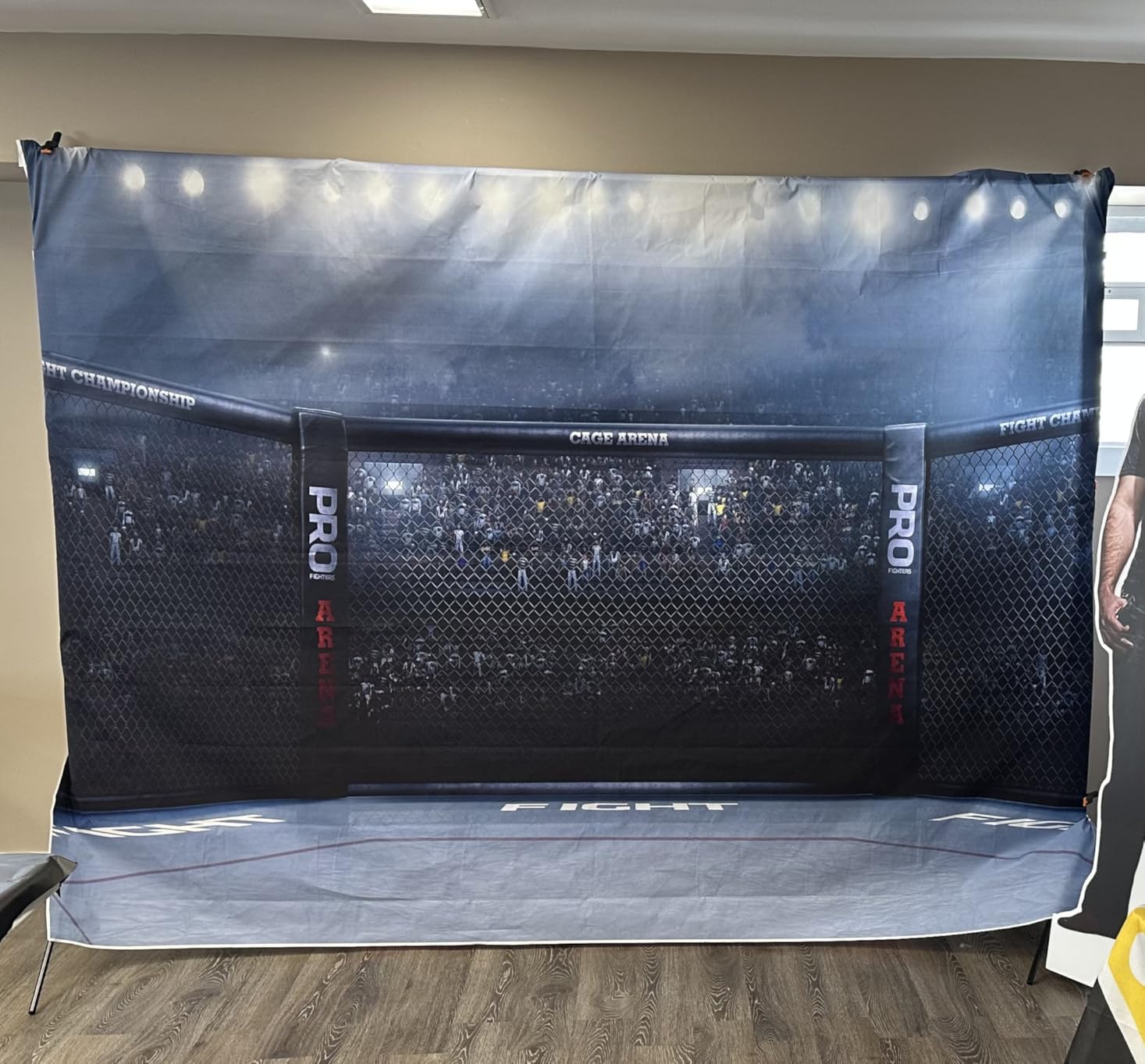 AOFOTO 7x5ft Cage Arena Backdrop Octagon Cages Boxing Fighting Wrestling Match Kickboxing Challenge Night Decor Backdrop Man Boy Birthday Party Decorations Photography Background Photo Studio Props customer photo 1