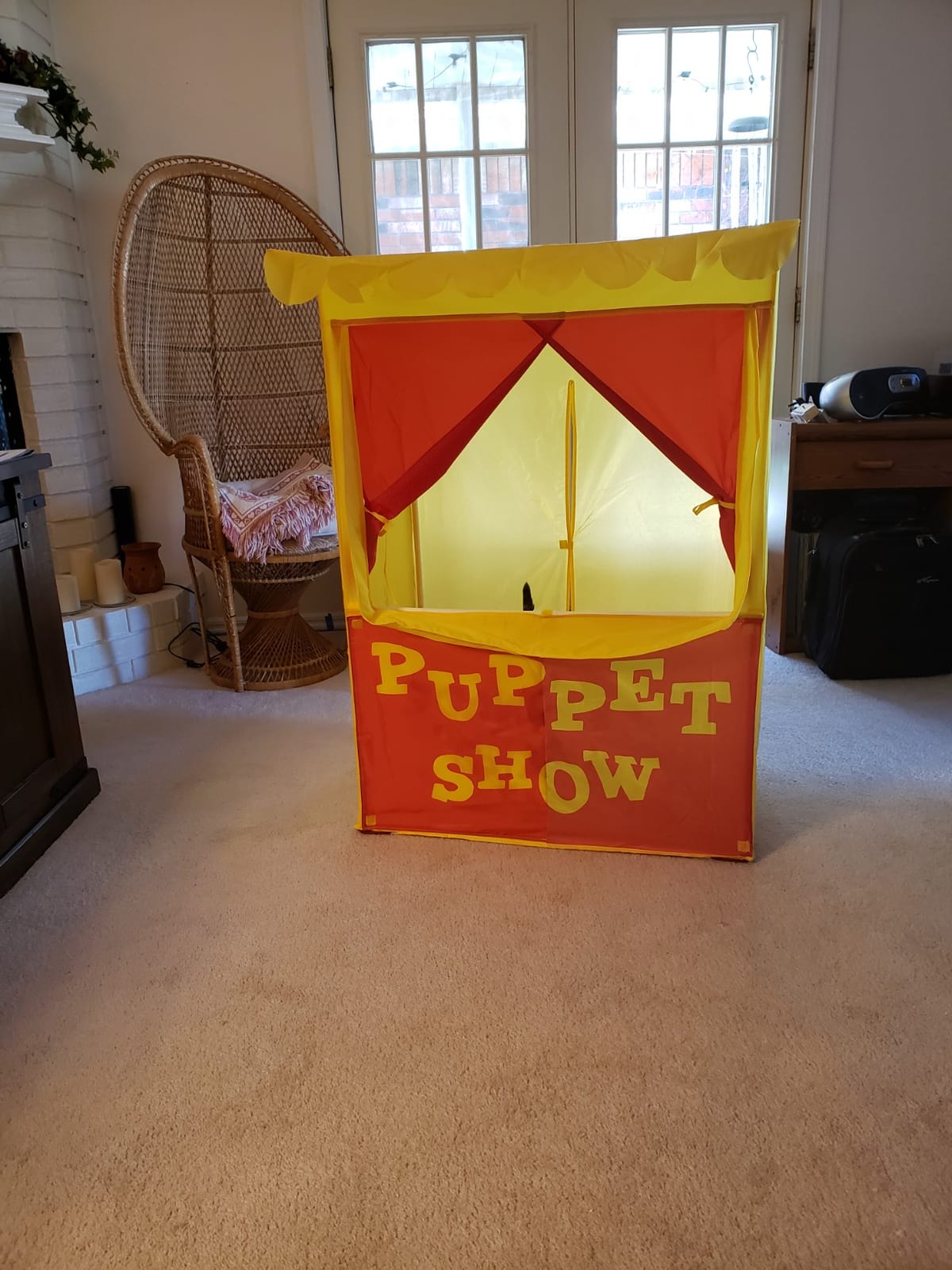 Alvantor® Lemonade Stand Puppet Show Theater Pretend Playhouse Play Tent Kids on Stage Doorway Table Top Sets for Toddlers Curtain Foldable Rods Children Dramatic Furniture, 28