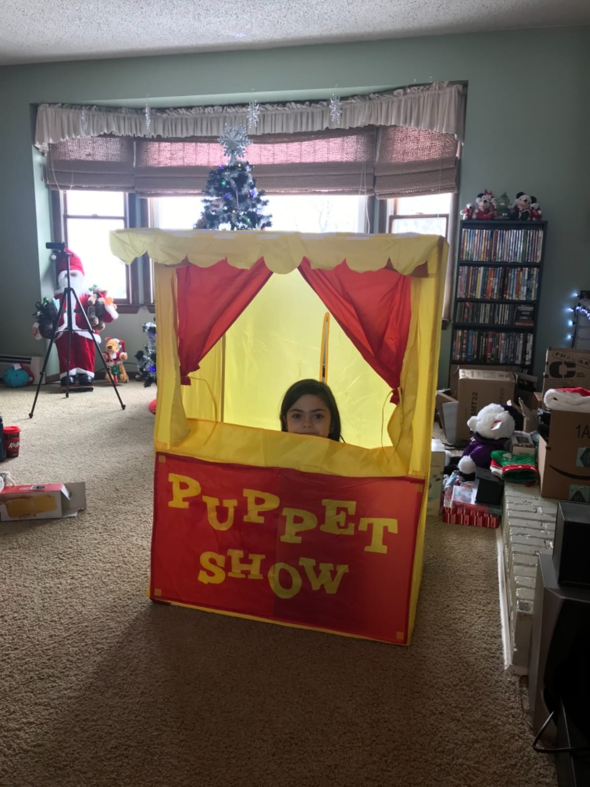 Alvantor® Lemonade Stand Puppet Show Theater Pretend Playhouse Play Tent Kids on Stage Doorway Table Top Sets for Toddlers Curtain Foldable Rods Children Dramatic Furniture, 28