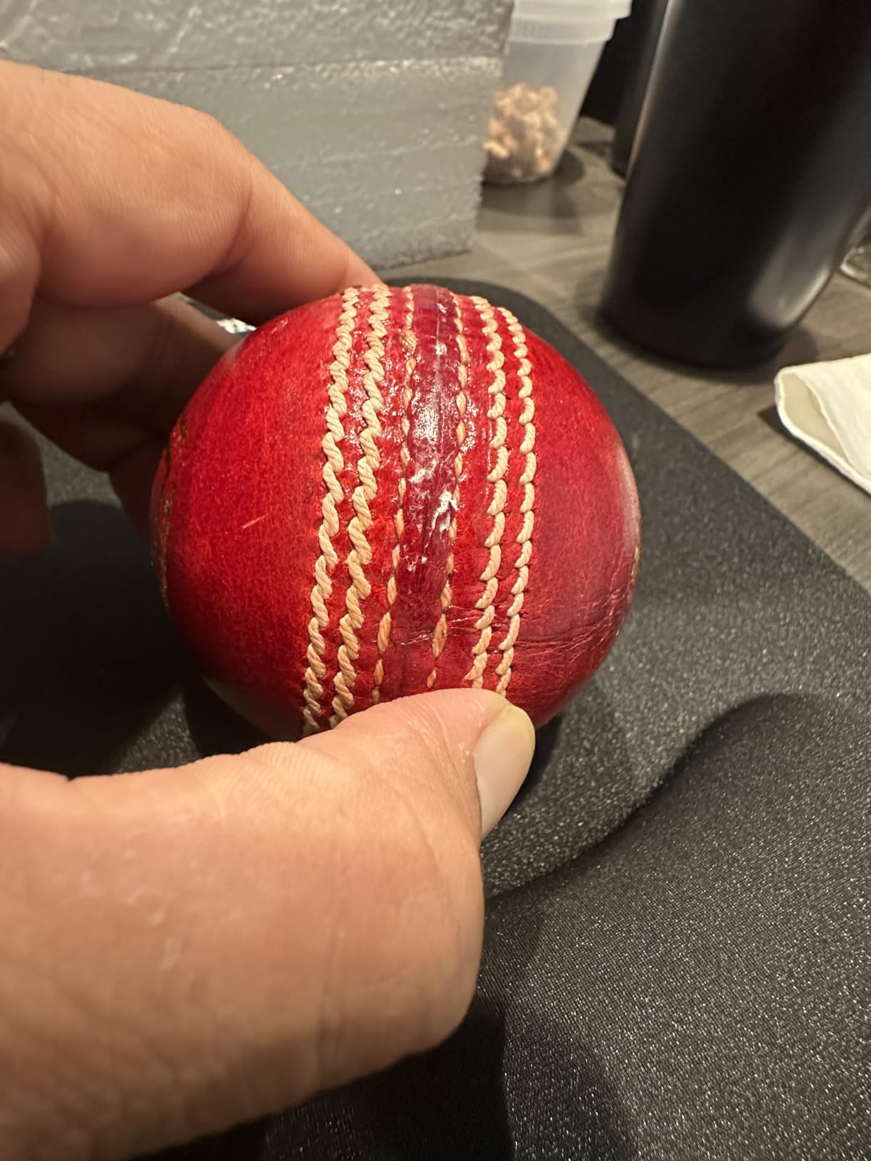 SG Club Cricket Ball Leather(Red) Standard Size customer photo 2