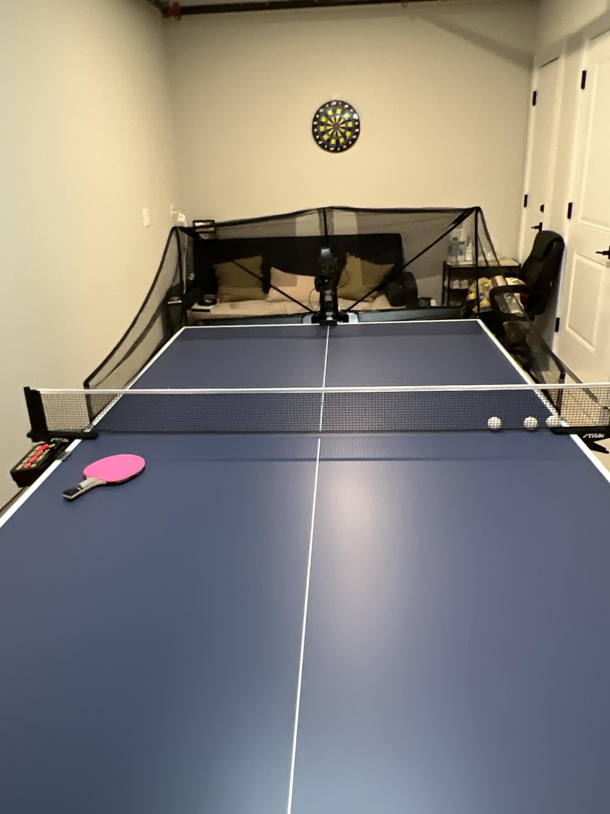 Suz S201 Table Tennis Robot with Machine Recycling net and 200 Balls | easy to assemble, Lots of options for spin, speed and oscillation,with machine recycling net, don't need to pick up balls customer photo 2