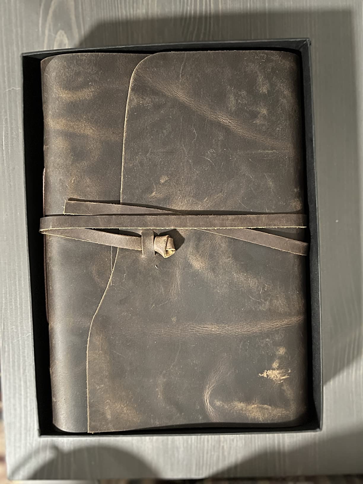 Large Rustic Genuine Leather Photo Album - Scrapbook Style Pages, Gift Box Included - Holds 200 4x6 or 5x7 Photos customer photo 1