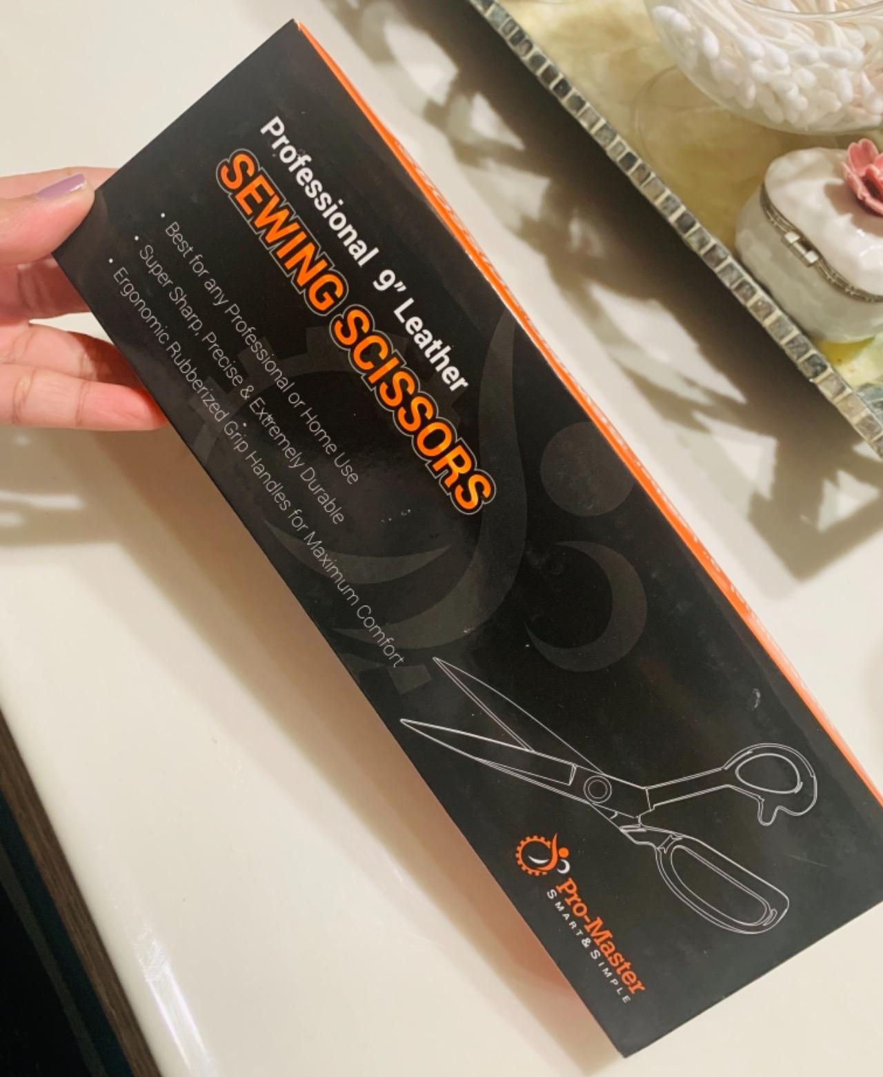 Professional 9 Inch Sewing Scissors for Fabric Cutting - Ultra Sharp, Heavy Duty Fabric Shears for Smooth, Precise Cuts on All Fabrics and Leather, for Tailors, Dressmakers, Crafters, and Artists customer photo 1