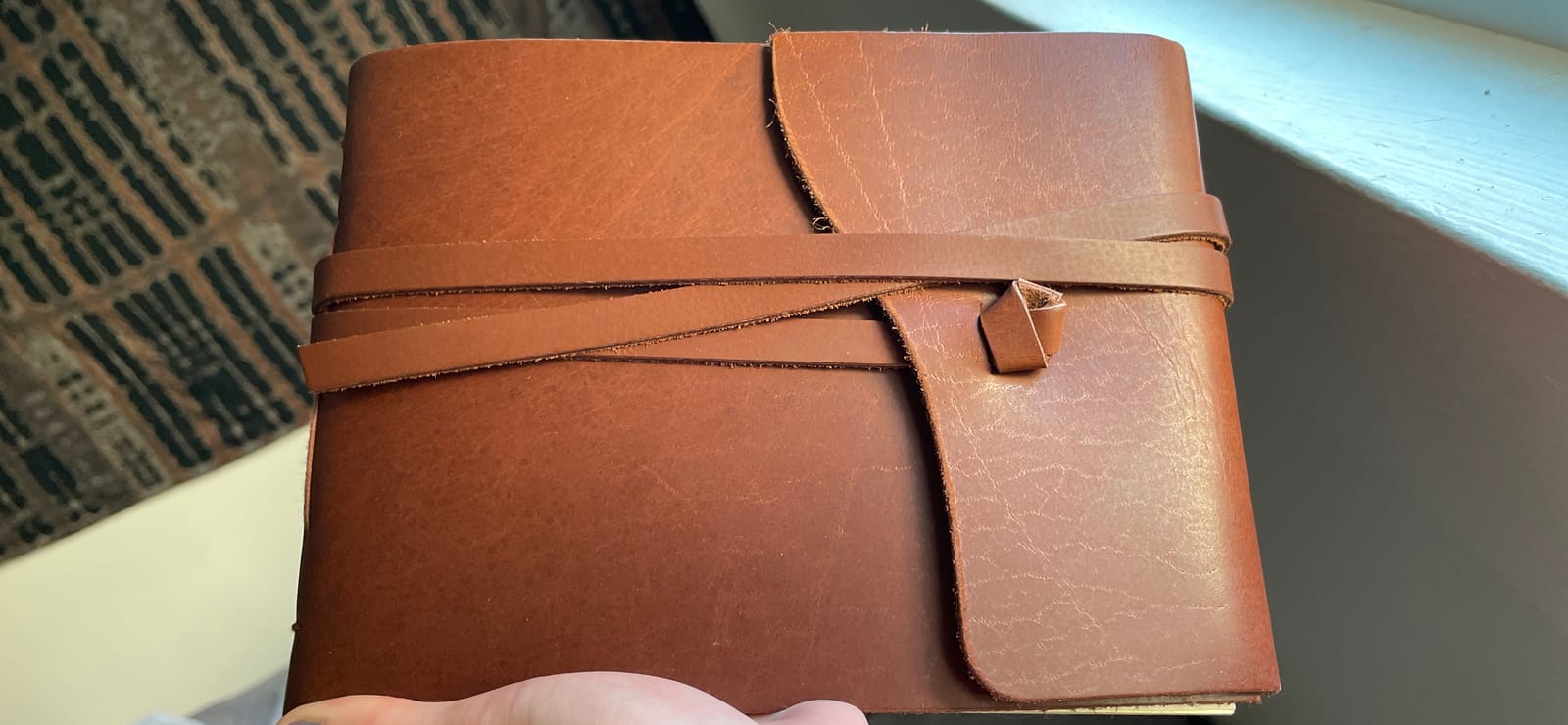 Rustic Genuine Leather Scrapbook Photo Album with Gift Box - Scrapbook Style Pages - Holds 100 4x6 or 5x7 Photos - Memory Book customer photo 2