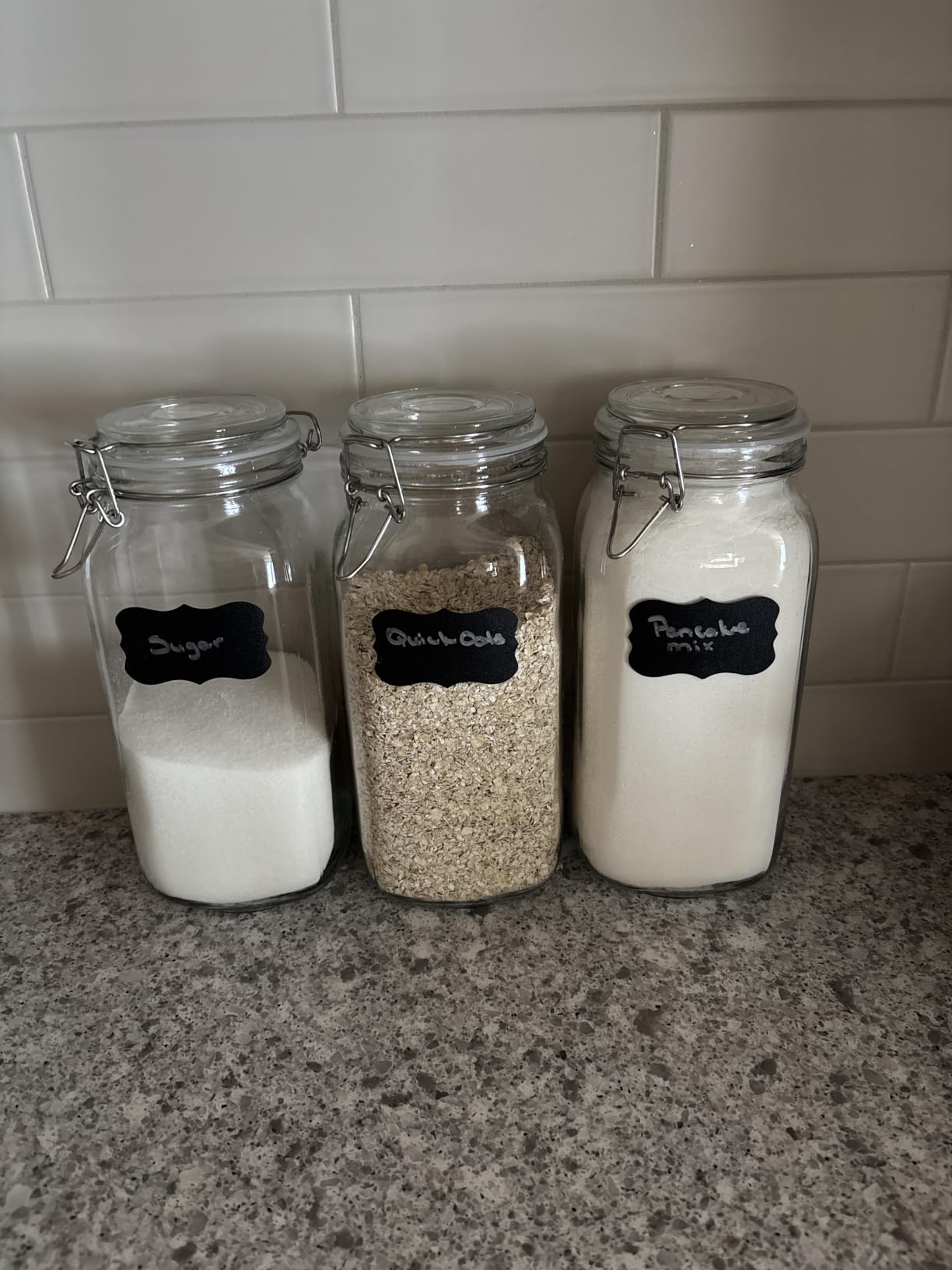 ComSaf Large Square Glass Jars with Airtight Lids 78 oz 3 Pack Wide Mouth customer photo 2