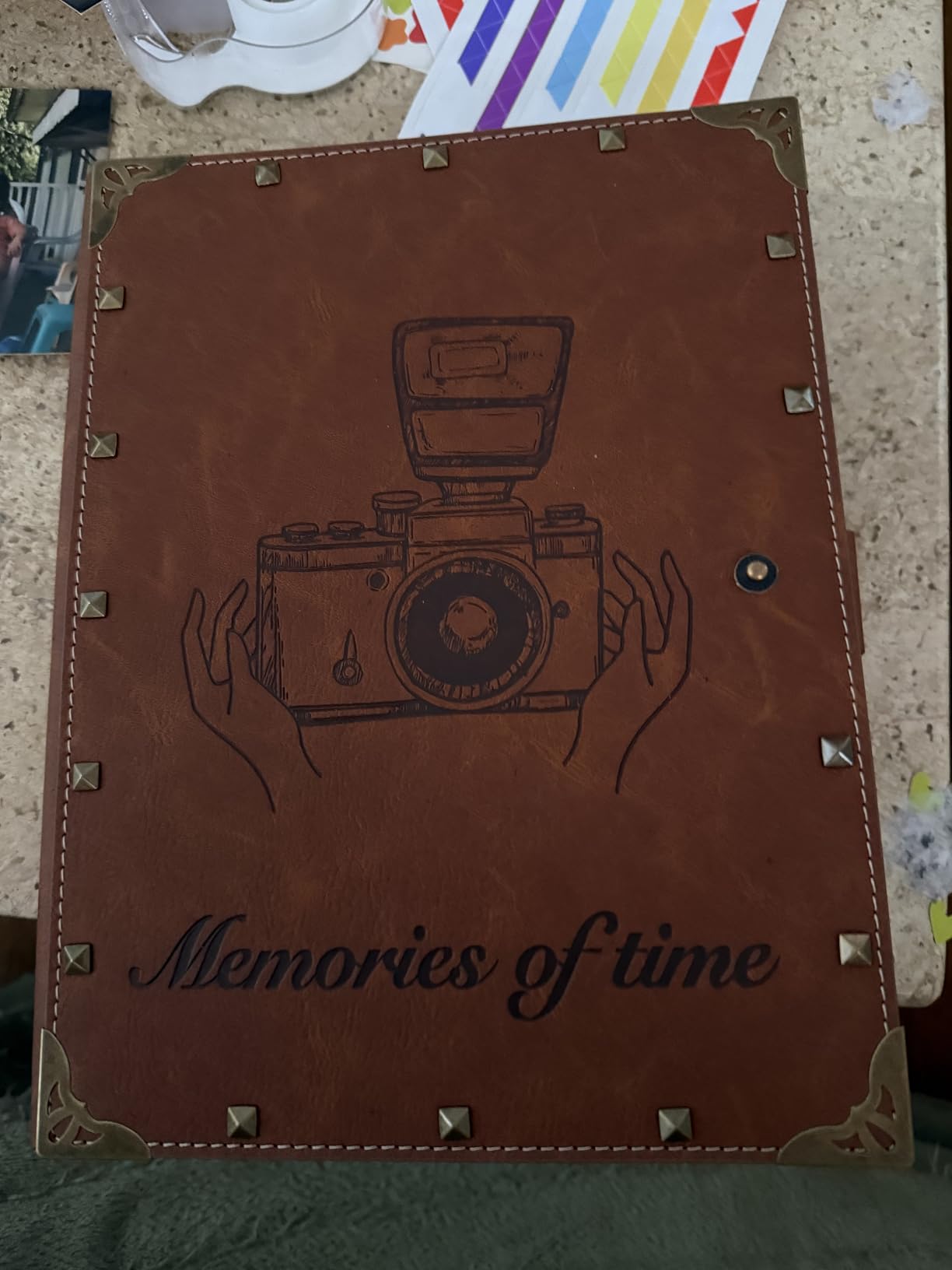 ZEEYUAN Scrapbook Album Leather Photo Album Memories DIY Scrap Book 10.8