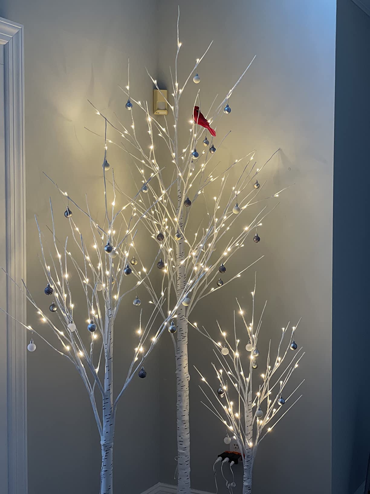 LIGHTSHARE LED Birch Tree Light Set - 4ft, 6ft, 8ft Trees with Warm White Lights - Indoor Outdoor Christmas Wedding Party Decorations (3-Pack) customer photo 2
