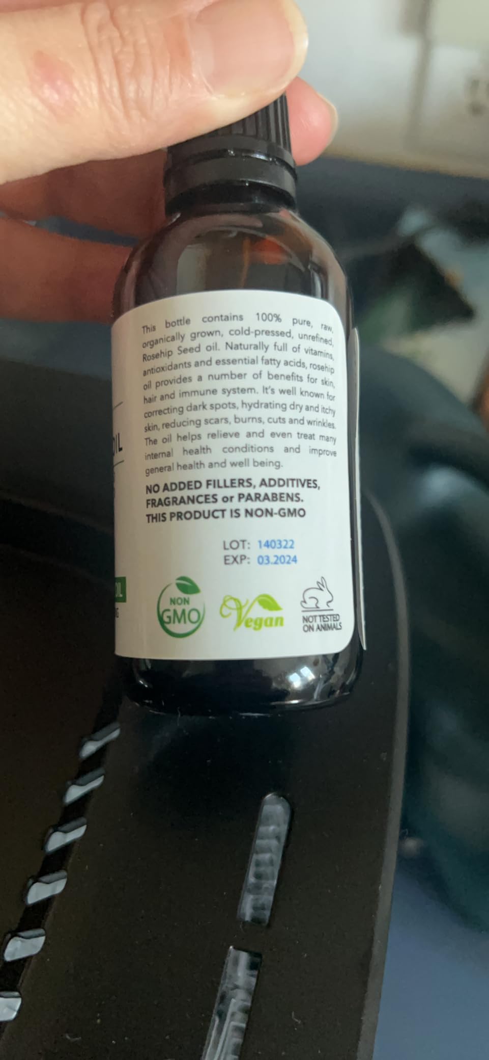 Rosehip Oil, 100% Pure, Raw, Cold Pressed, Unrefined, Non-Comedogenic customer photo 1