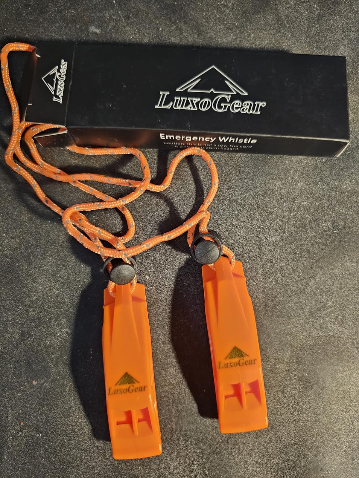 LuxoGear Emergency Whistles with Lanyard Safety Whistle Survival Shrill Loud Blast for Kayak Life Vest Jacket Boating Fishing Boat Camping Hiking Hunting Rescue Signaling Kids Lifeguard Plastic 2 Pack customer photo 1
