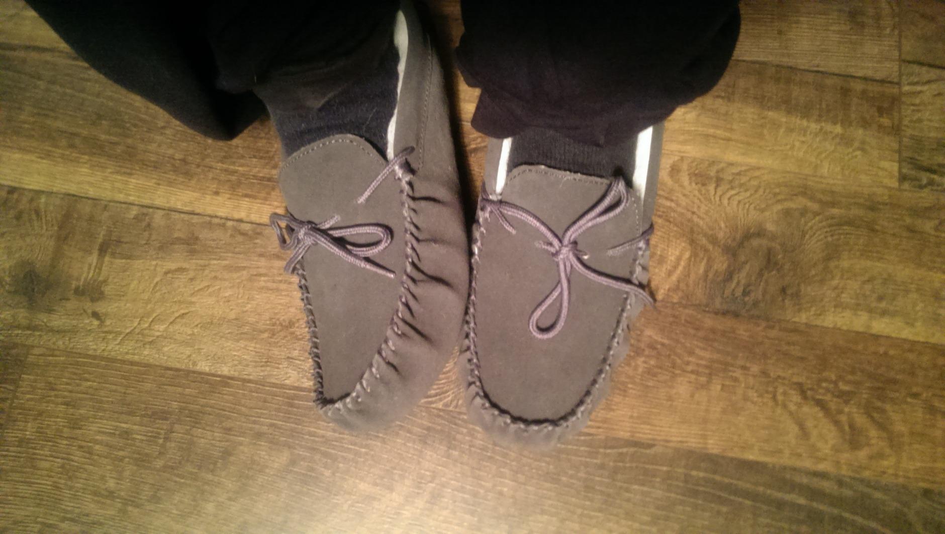 SNUGRUGS Men's Alfie Wool Lined Suede Sole Moccasin Slipper customer photo 1