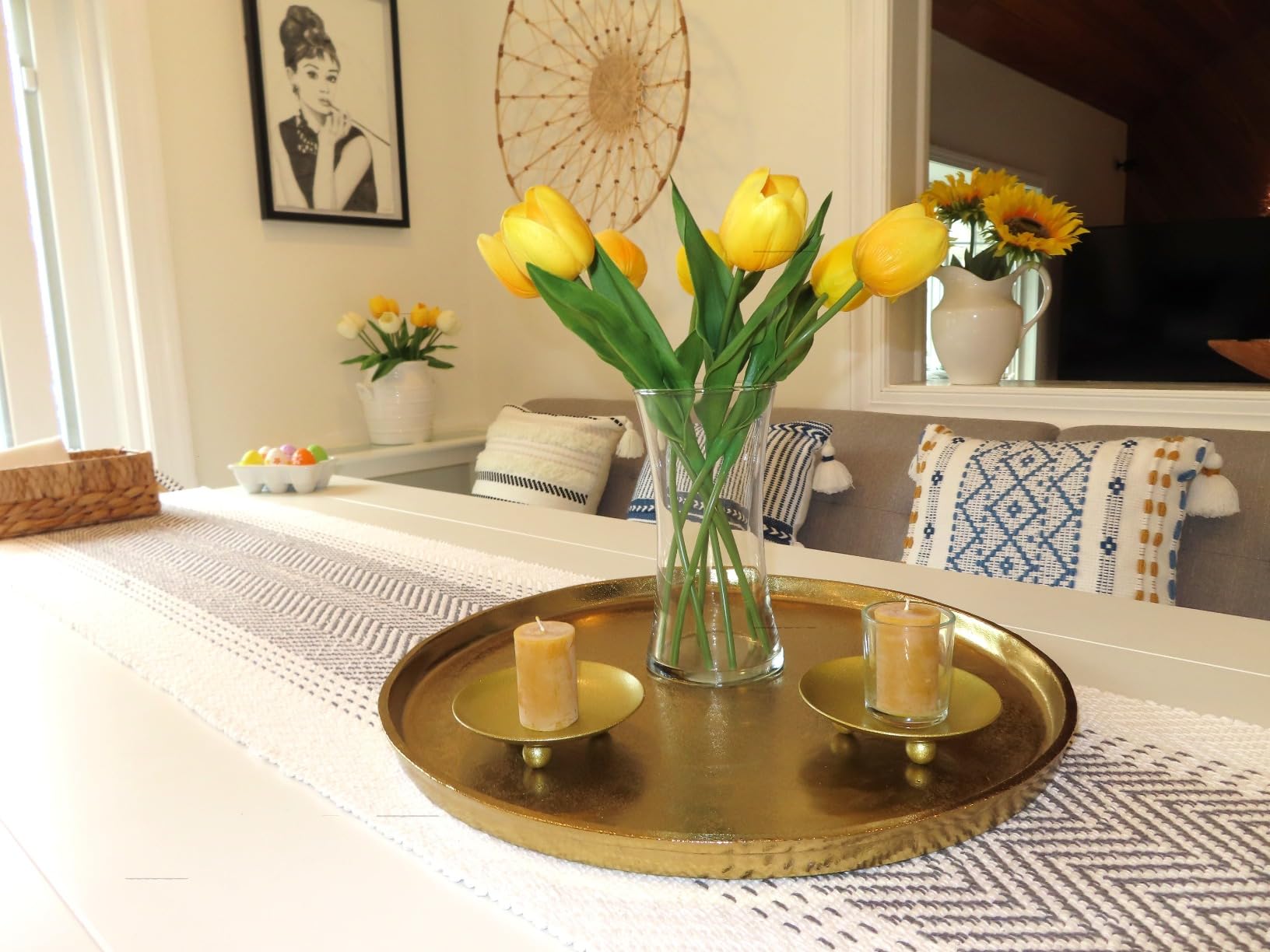 Iron Plate Candle Holder, Gold, Decorative Iron Pillar Candle Holder, Set of 3,Candle Stand for Wax Candles customer photo 1