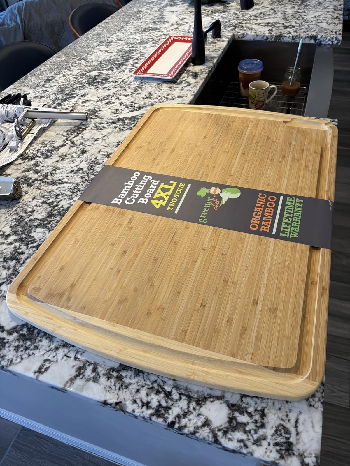 ENORMOUS 30 x 20 Organic Extra Large Cutting Board with Lifetime Replacements – Wood Bamboo Chopping Board - Wooden Butcher Block Cutting Board for Carving Turkey, Grilling Brisket and BBQ customer photo 2