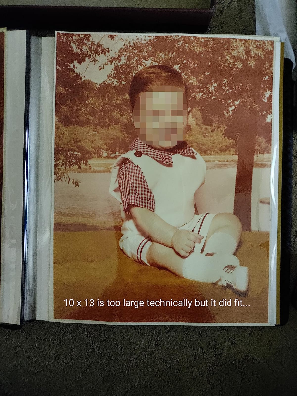 Photo Album Self Adhesive Pages, Large Magnetic Self-Stick Picture Album with Leather Vintage Inspired Cover, DIY Albums Holds 3X5, 4X6, 5X7, 6X8, 8X10 10X12 Photos (Darkgreen 40 Pages) customer photo 2