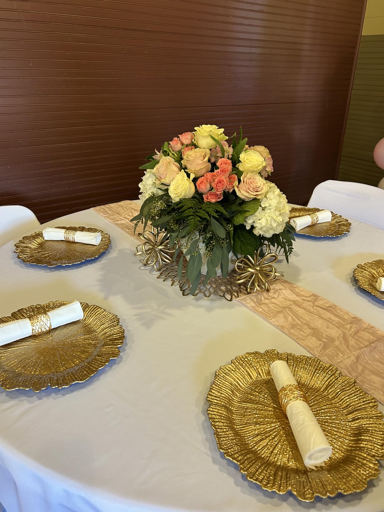 MAONAME Gold Charger Plates Set of 6, Reef Chargers for Dinner Plates | Round Plate Chargers set of 6, 13