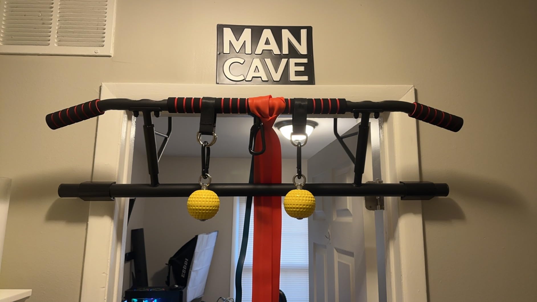 IRON AGE Pull Up Bar for Doorway : 2025 New Pullup Bar - Industrial Grade Steel, Hang & Go Training, Multi-Grip Horizontal Array customer photo 2