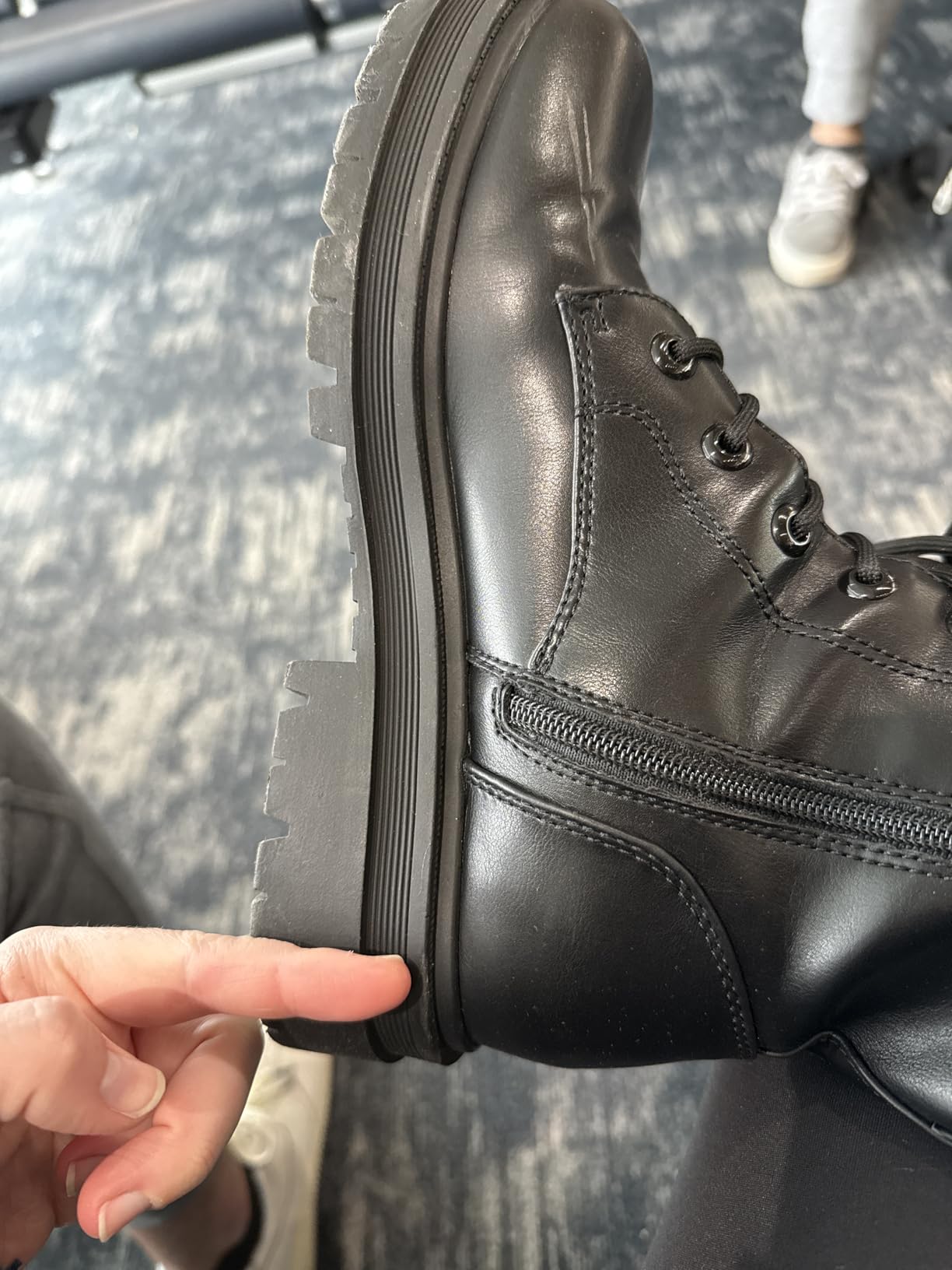 DREAM PAIRS Women's Combat Boots Lace-up Ankle Boots | Platform Side Zipper Lug Sole Boots, Low Chunky Heel Platform Fashion Booties Shoes, Short Booties customer photo 2