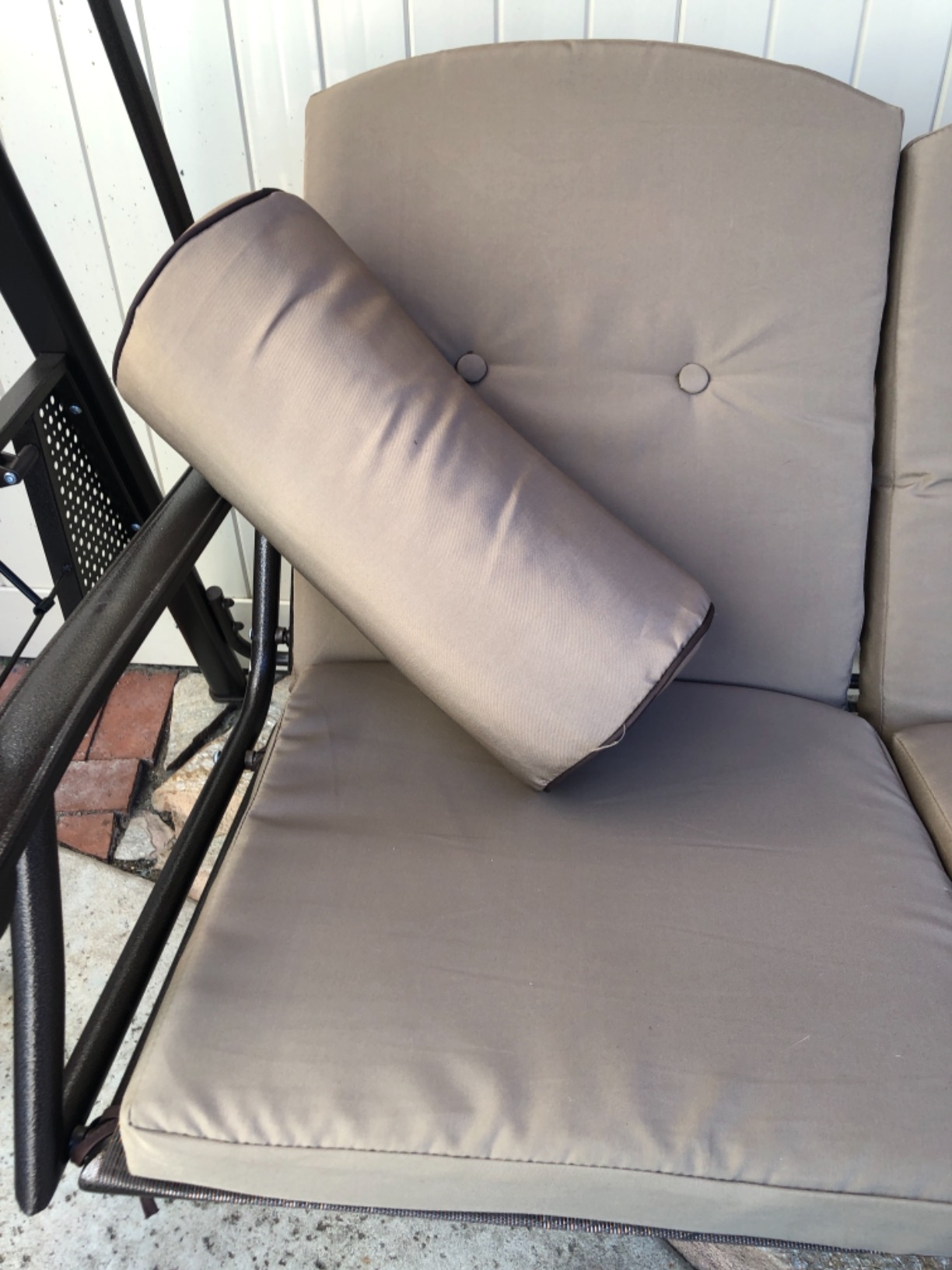 PURPLE LEAF Outdoor Porch Swing for Adults Durable Bronze Aluminum Frame customer photo 2