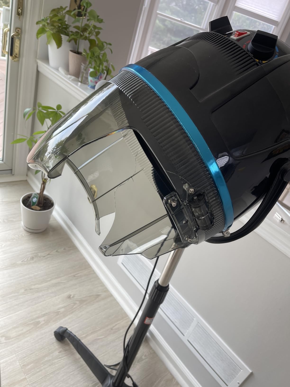 Y-NOT Professional Hairdryer Height Adjustable Hooded Stand Up Bonnet Hair Dryer, Floor Standing Rolling Base with Wheels for Beauty Salon Equipment Home Spa customer photo 2