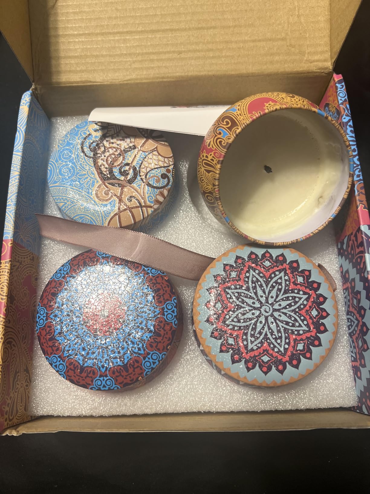 Scented Candles Gift Set for Women, 4 Pack Soy Wax Candles for Home Scented | Aromatherapy Candle Set with Classic Bohemian Tins, Stress Relief Meditation Candle customer photo 2