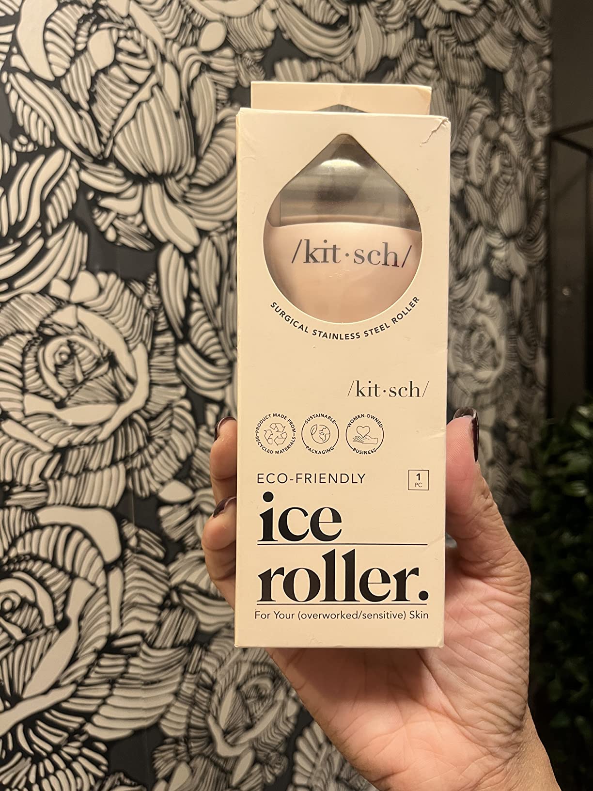 Kitsch Ice Roller for Face - Cooling Face Rollers for Women & Men - Pink | Stainless Steel Ice Face Roller to Reduce Puffiness, Redness & Headaches customer photo 1