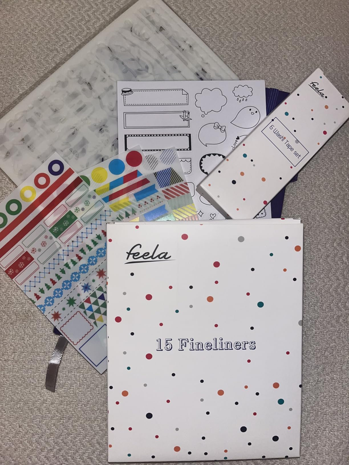 feela Dotted Journal Kit, Dot Grid Journal Hardcover Planner Notebook Set For Beginners Women Girls Note Taking with Journaling Supplies Stencils Stickers Pens Accessories, A5, 224 Pages, Pink customer photo 2