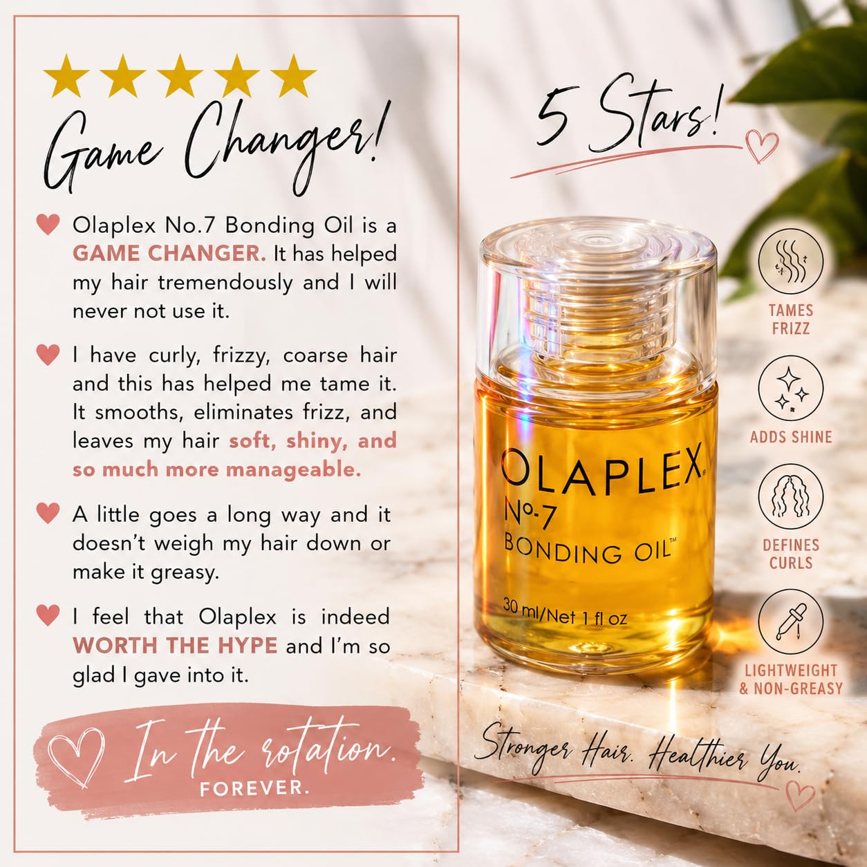 Olaplex °7 Bonding Hair Oil | High Shine, 450°F Heat Protectant customer photo 2