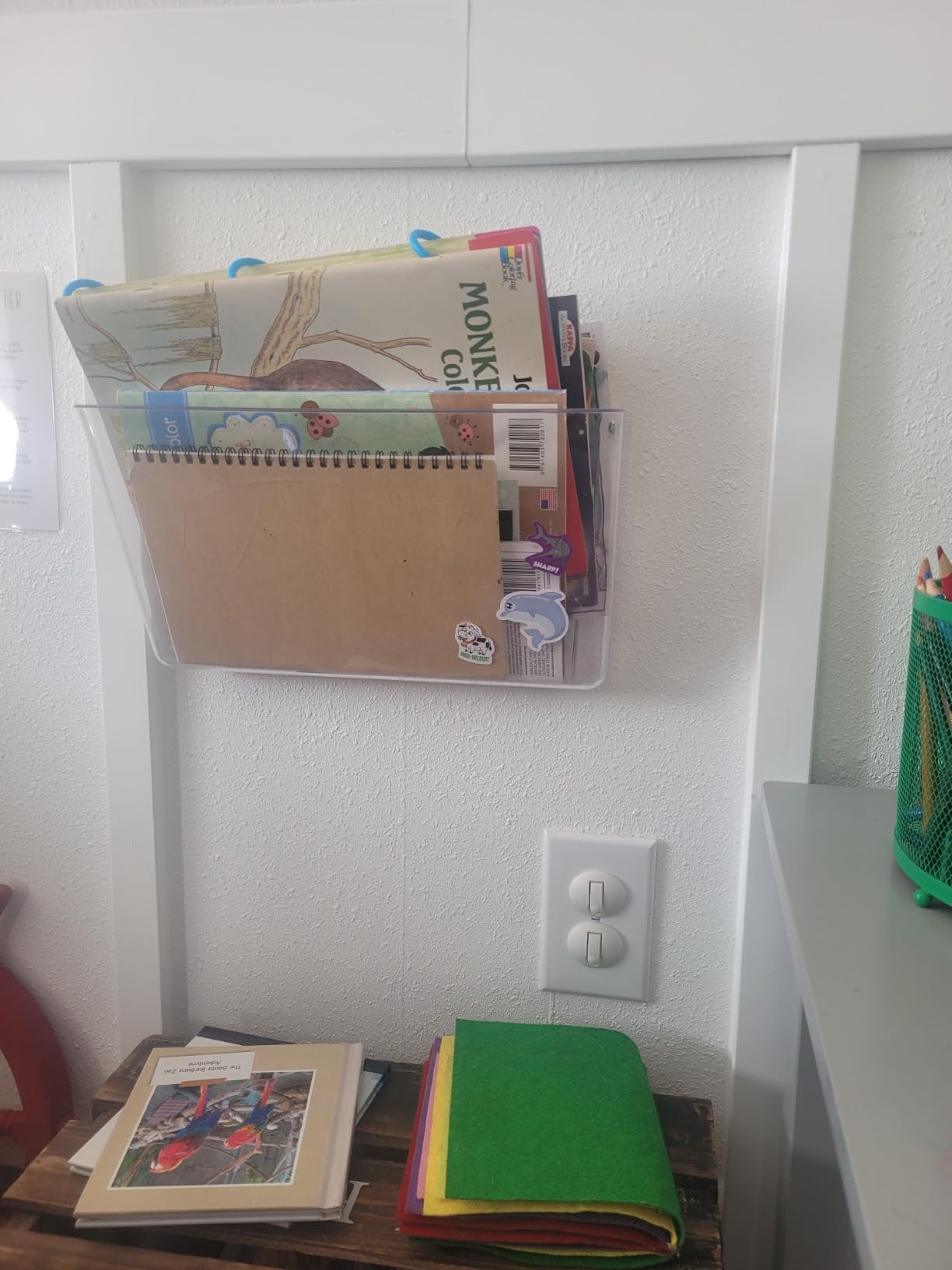 Amazon Basics Expandable Plastic Wall File Organizer, Hanging File Holder, Letter Size, 1-Pocket, Clear, Space Saving for Office Home customer photo 2