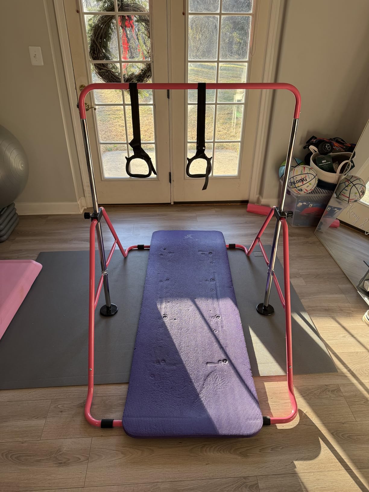 RINREA Gymnastic Bars for Kids, Adjustable Height Horizontal Bar for Home customer photo 1