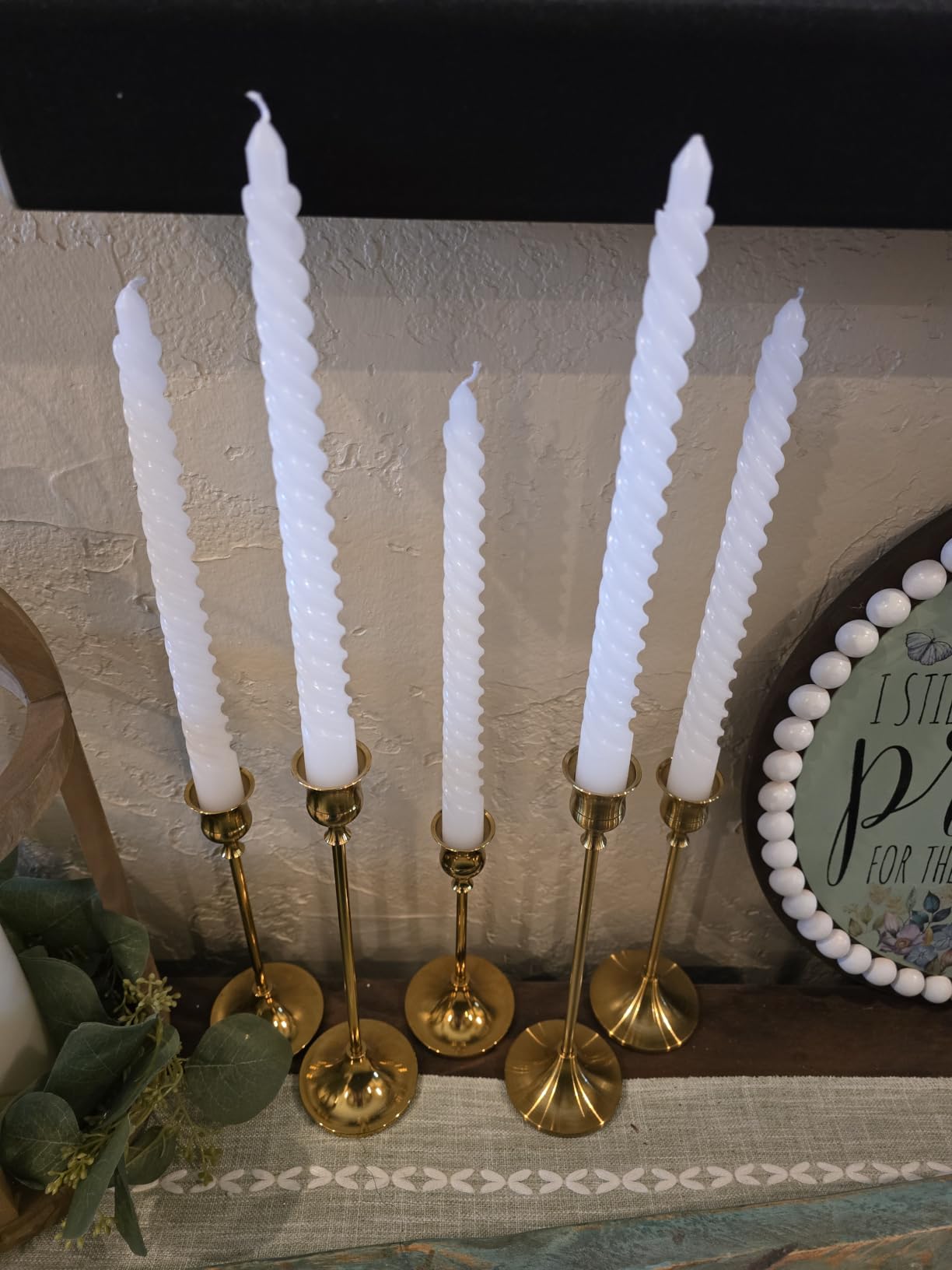 Candlestick Holders Taper Candle Holders, Set of 3 Candle Stick Holders Set, Brass Gold Candlestick Holder Set, Vintage Modern Decorative Centerpiece for Table Mantel Wedding Housewarming Gift customer photo 2