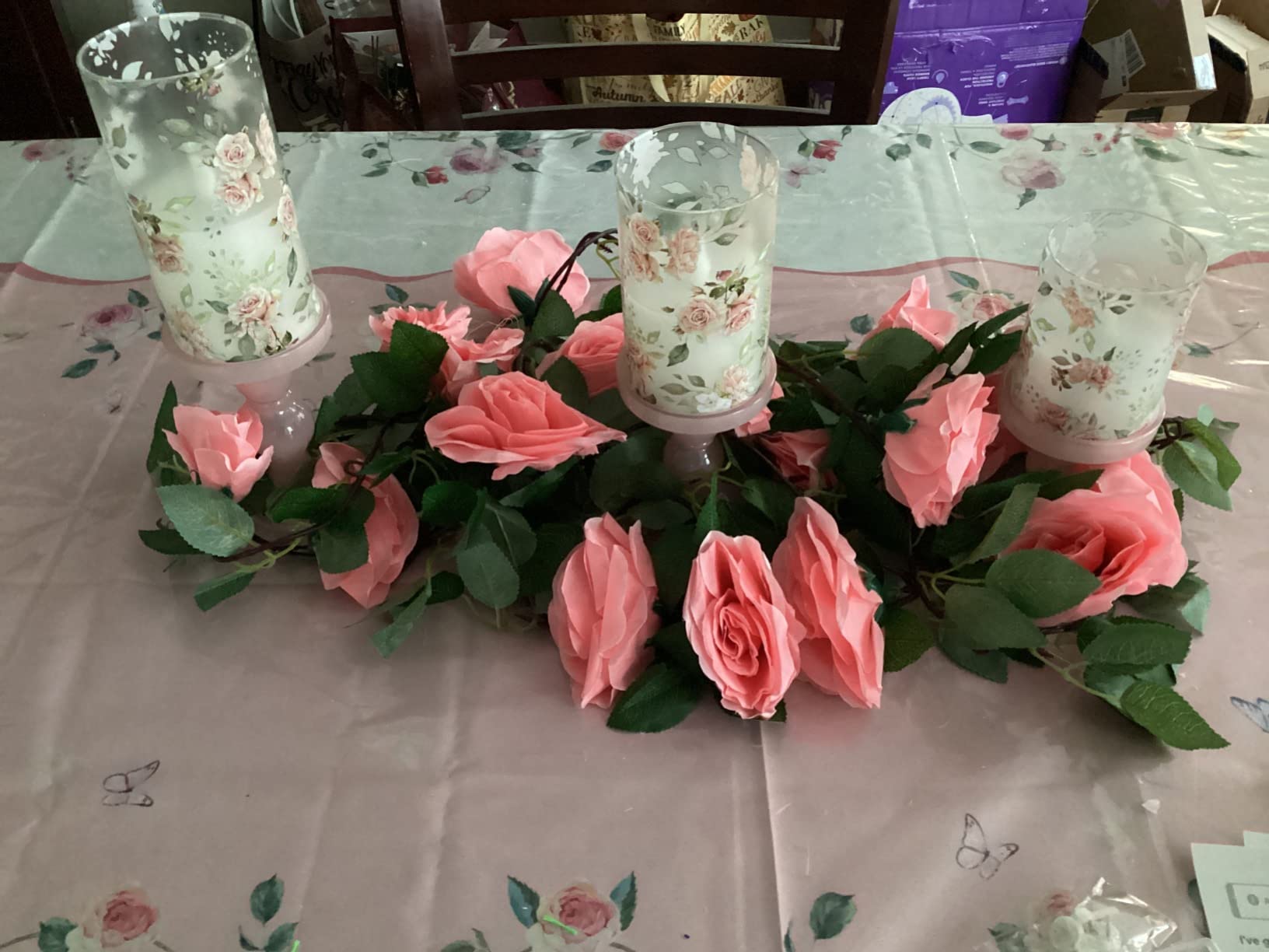 Lewondr Glass Candle Holders, Pillar Candle Holder, 3 Pcs, Crystal Clear customer photo 1