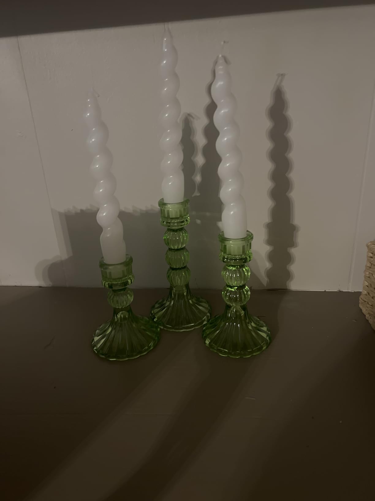 Lewondr Glass Candle Holders, Pillar Candle Holder, 3 Pcs, Crystal Clear customer photo 2