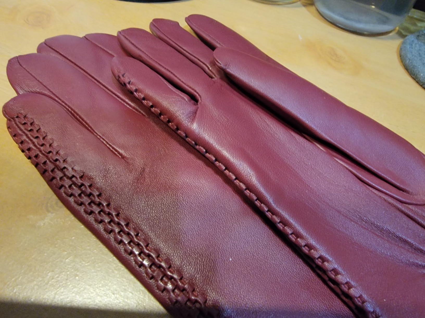 Winter Leather Gloves Women, Warm Wool Lined Finger Touchscreen Texting customer photo 1