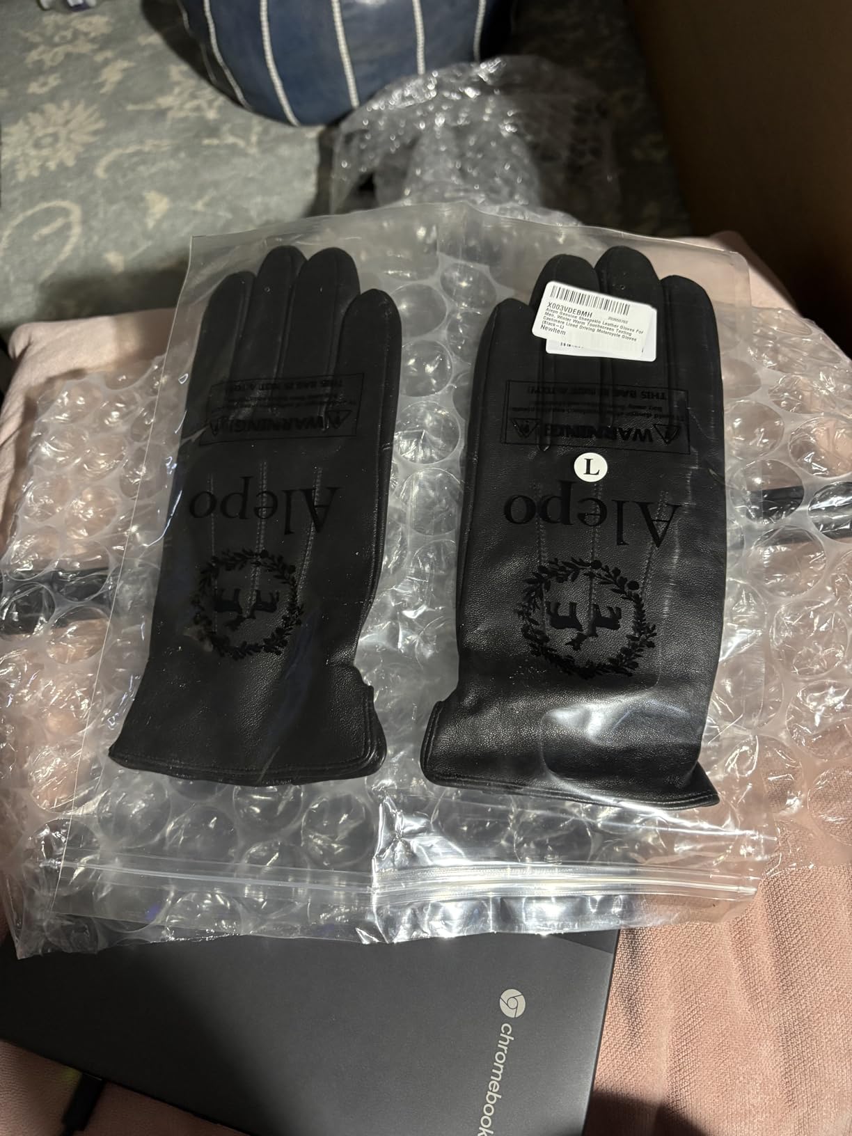 Alepo Genuine Sheepskin Leather Gloves for Men, Winter Warm Touchscreen Texting Cashmere Lined Driving Motorcycle Gloves customer photo 1