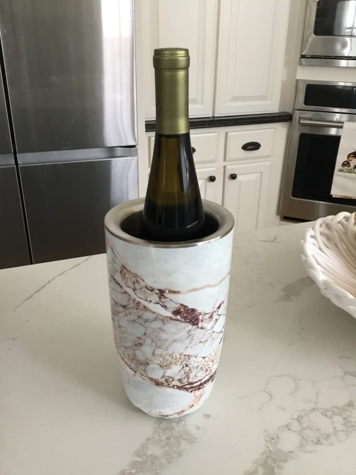 S'well Stainless Steel Wine Chiller, Holds 750ml Bottle, Teakwood, Triple Layered Vacuum Insulated Container Keeps Bottles Chilled for Longer, BPA Free Barware customer photo 1