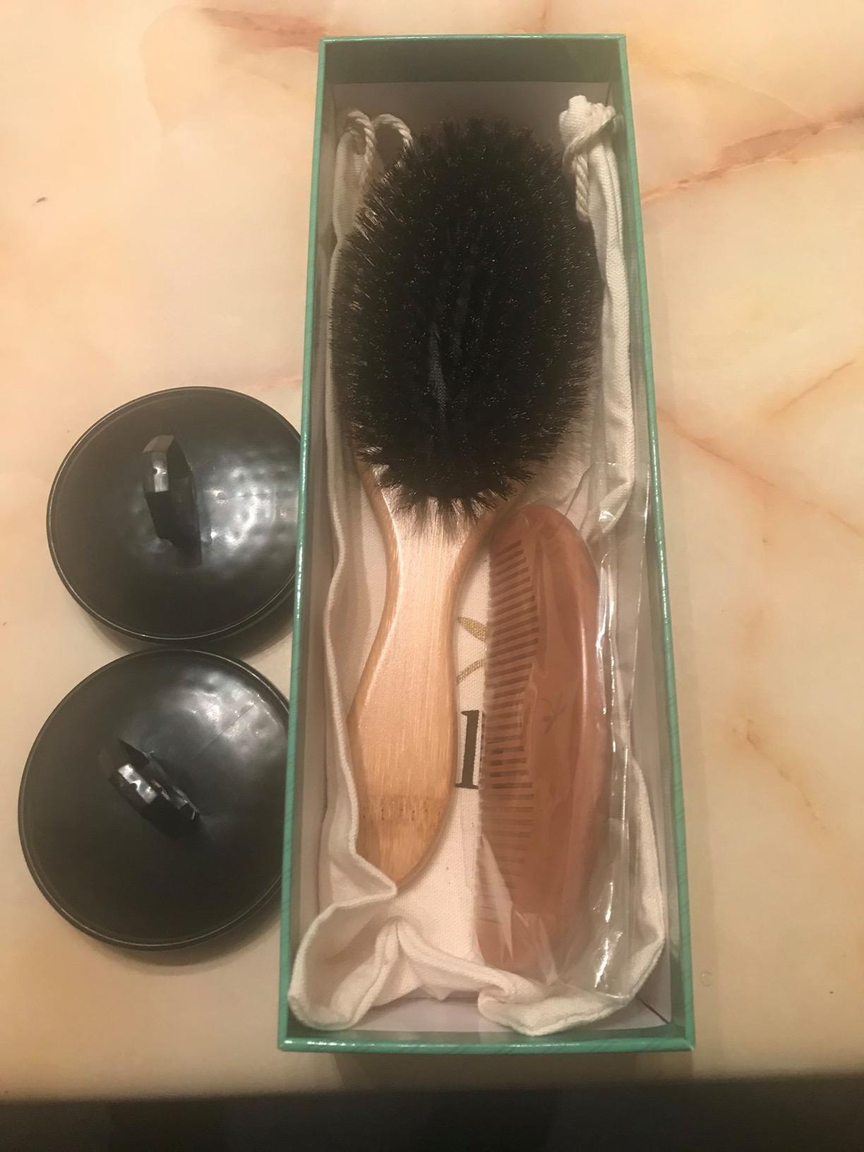 Belula 100% Boar Bristle Hair Brush Set for Men, Thin, Normal to Short Hair customer photo 1