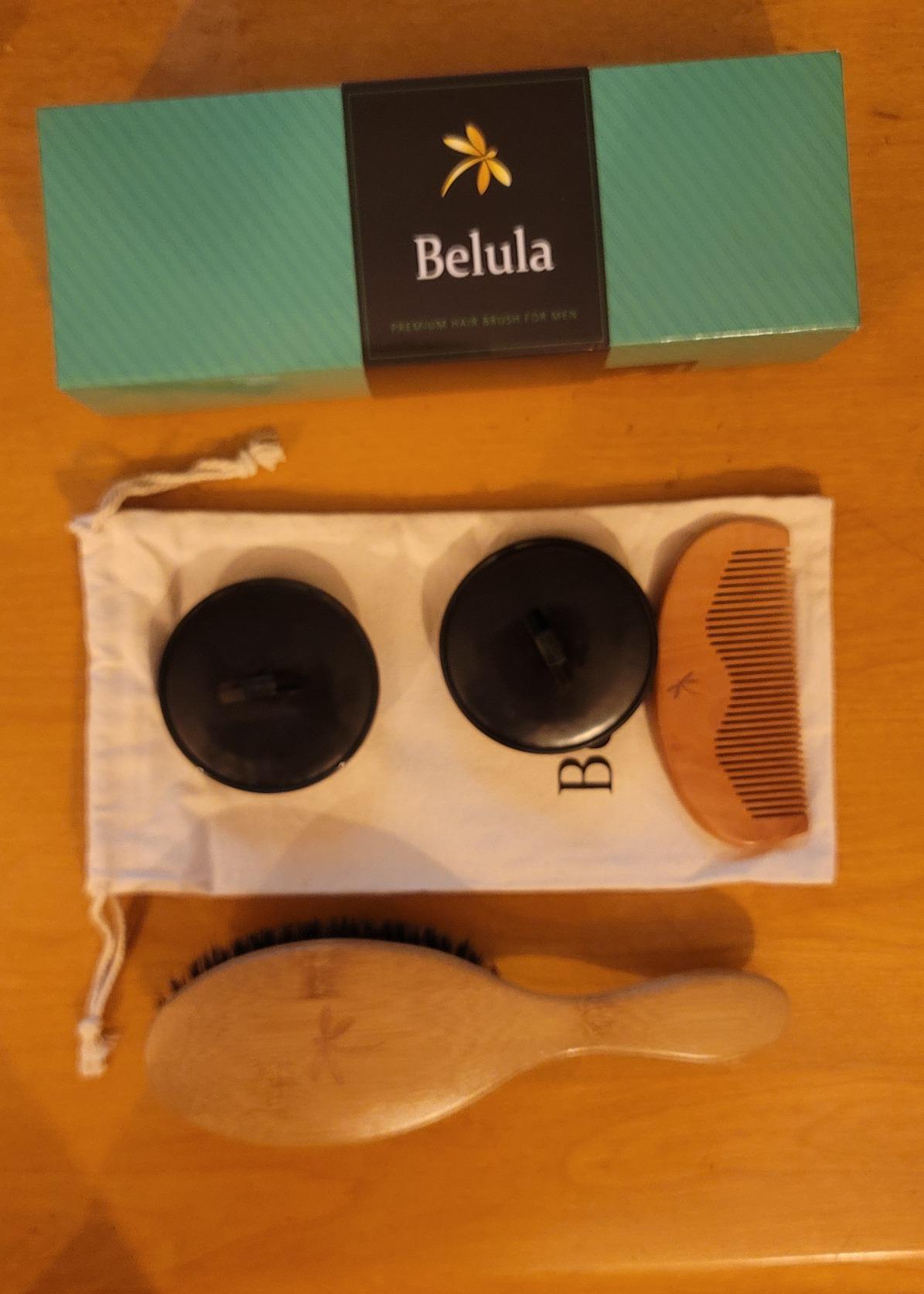 Belula 100% Boar Bristle Hair Brush Set for Men, Thin, Normal to Short Hair customer photo 2