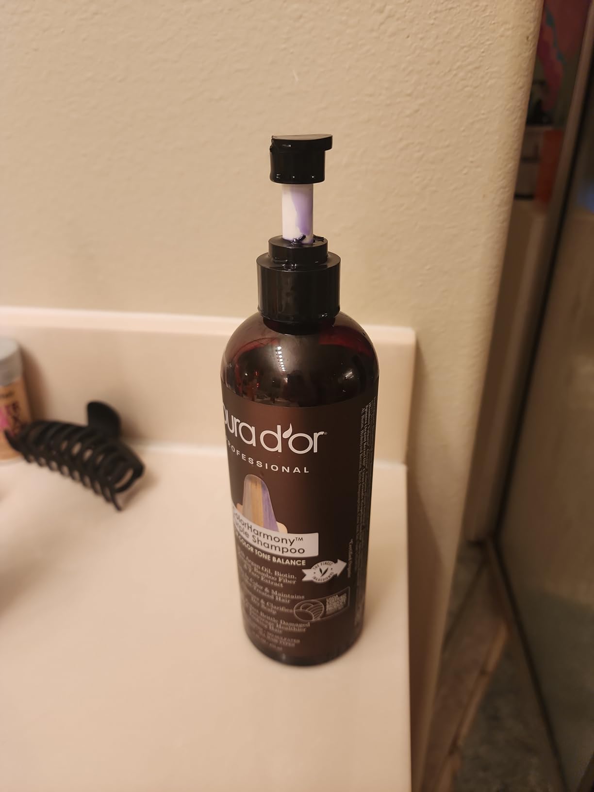 PURA D'OR Purple Shampoo & Conditioner (16oz x 2) ColorHarmony Biotin Set For Bleached, Blonde, Silver & Color Treated Hair - Keratin, Bamboo Fiber, No Sulfates - Men & Women customer photo 2