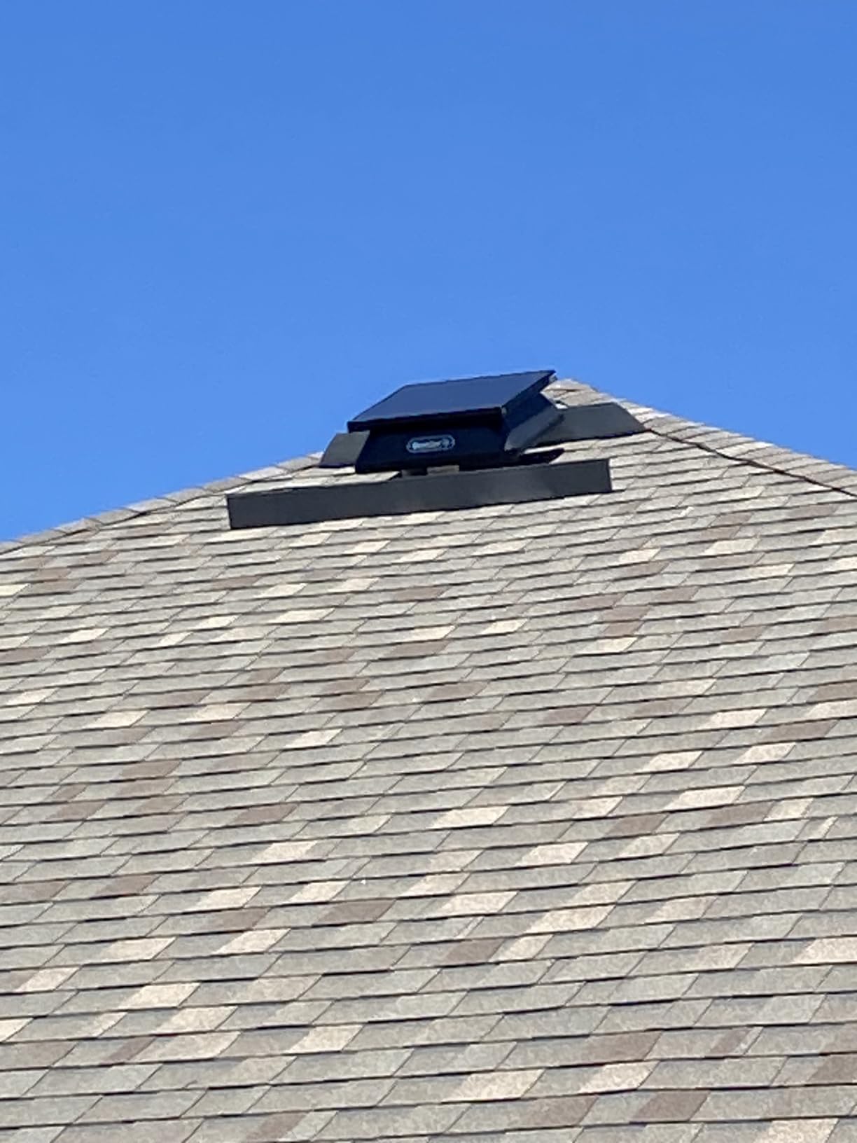 QuietCool AFR SLR-40 Roof Mount Solar Attic Fan - 40 Watt Adjustable Panel - Included AC/DC Inverter for 24/7 Runtime - Thermostat Controlled customer photo 1