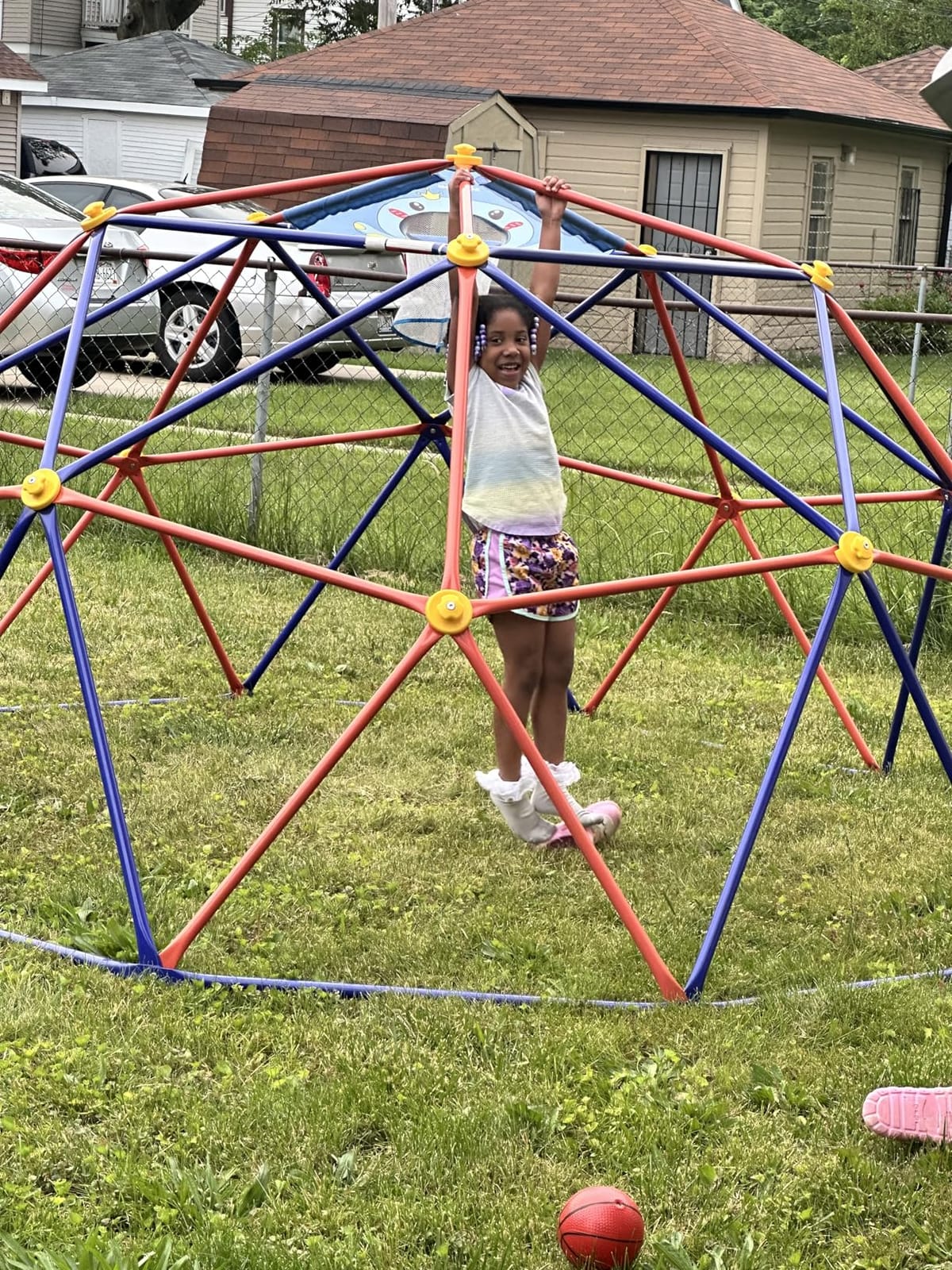Zupapa 10FT Climbing Dome, Outdoor Jungle Gym for Kids with Climbing Grip - Geometric Dome Climber Outdoor Playset and Easy Assembly Outdoor Play Equipment for Kids (Blue, 10FT) customer photo 1