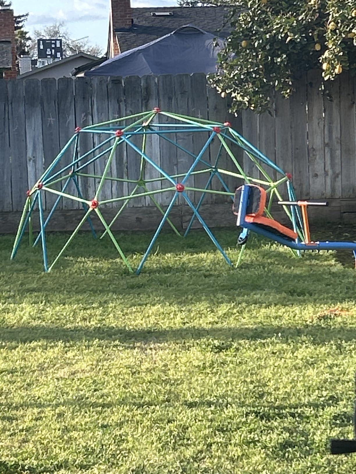 Zupapa 10FT Climbing Dome, Outdoor Jungle Gym for Kids with Climbing Grip - Geometric Dome Climber Outdoor Playset and Easy Assembly Outdoor Play Equipment for Kids (Blue, 10FT) customer photo 2