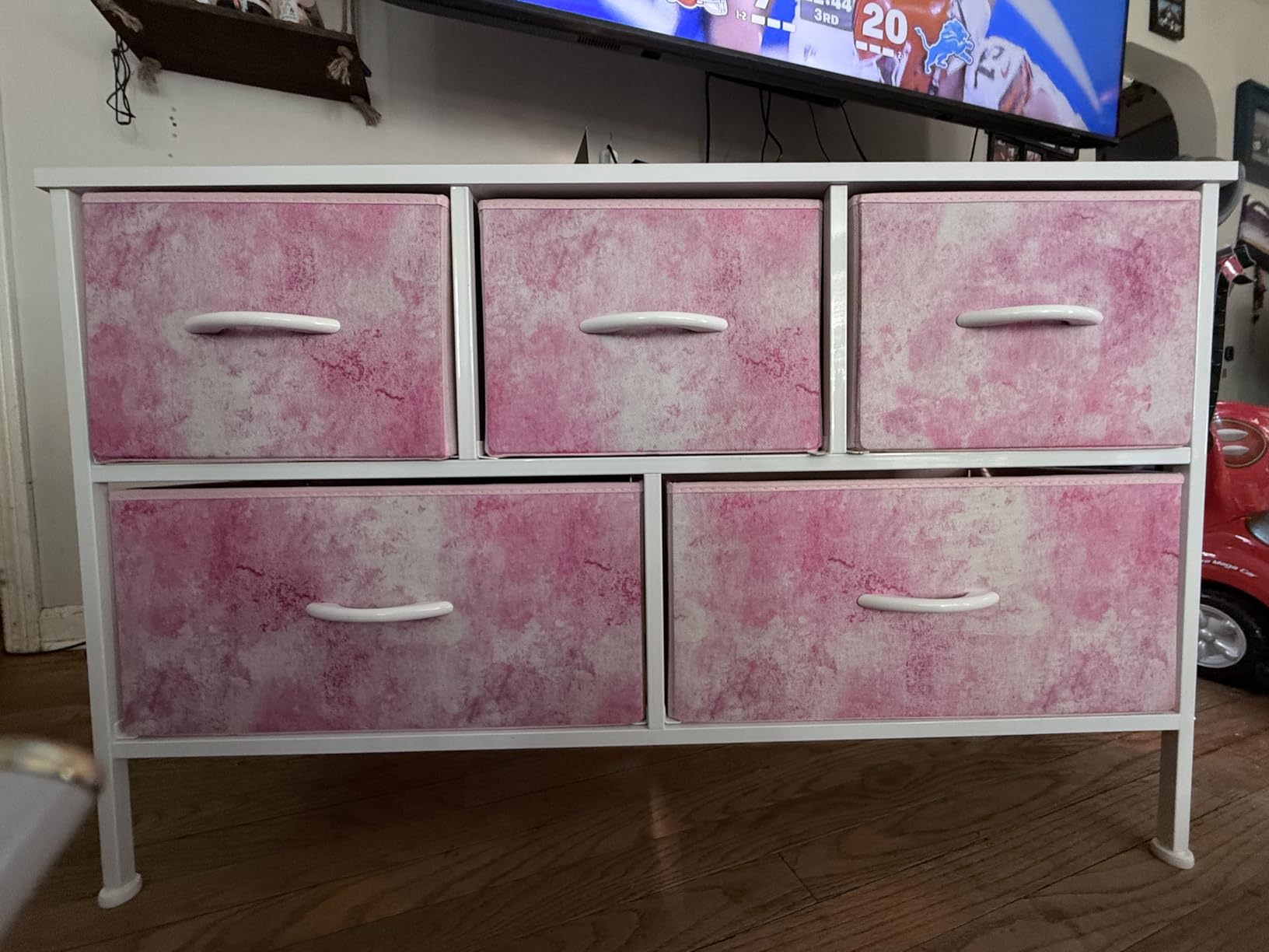 Sorbus Kids Dresser with 5 Fabric Drawers & Wood Top (Multi Color/White) customer photo 2