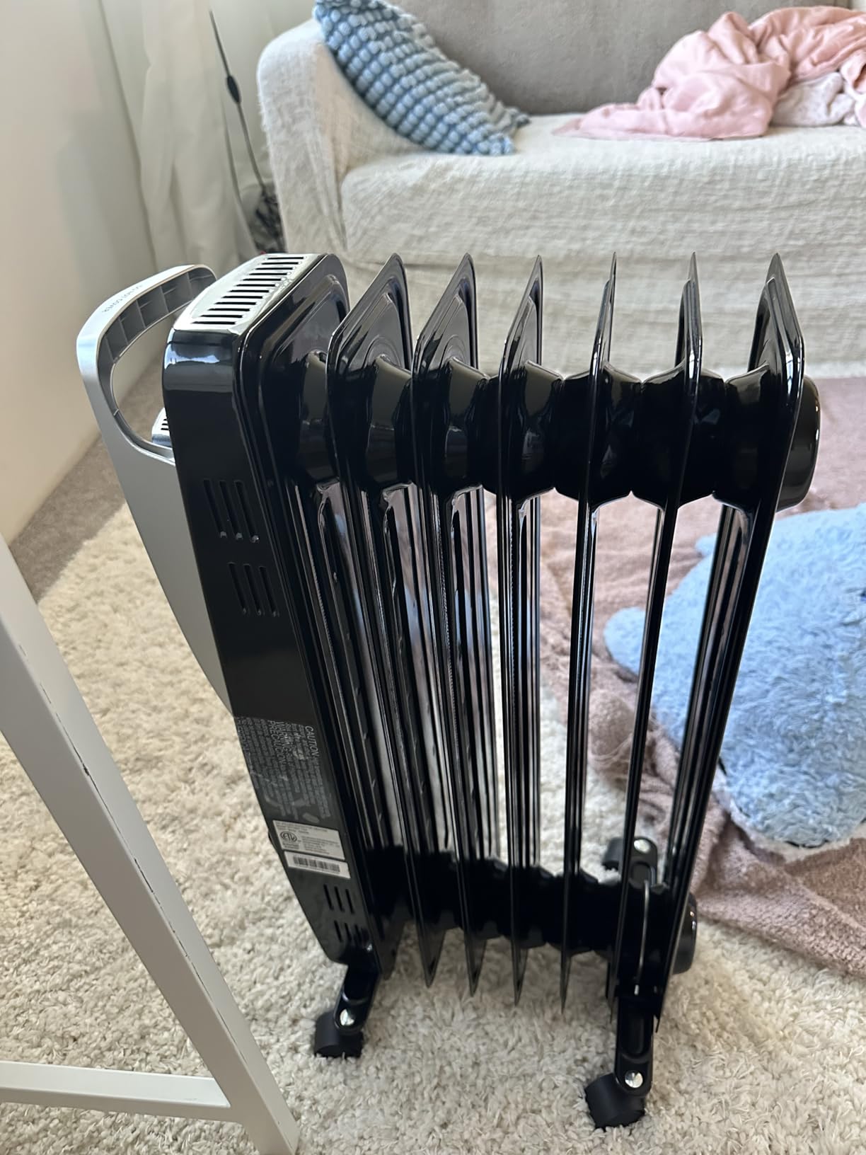 PELONIS Champagne Oil Filled Radiator Heater with Remote and Thermostat, 5 Temperature Settings for indoor use Large Room, Energy Efficient Electric Space heater with Safety Features customer photo 1